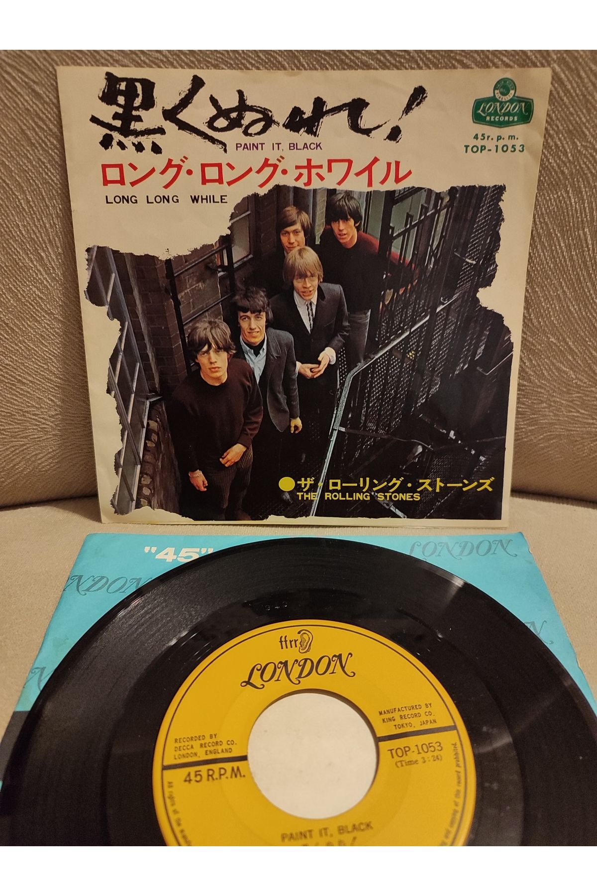 Plakperest ROLLING STONES - Paint It Black - 1966 Japonya Basım Nadir 45lik Plak 2.EL