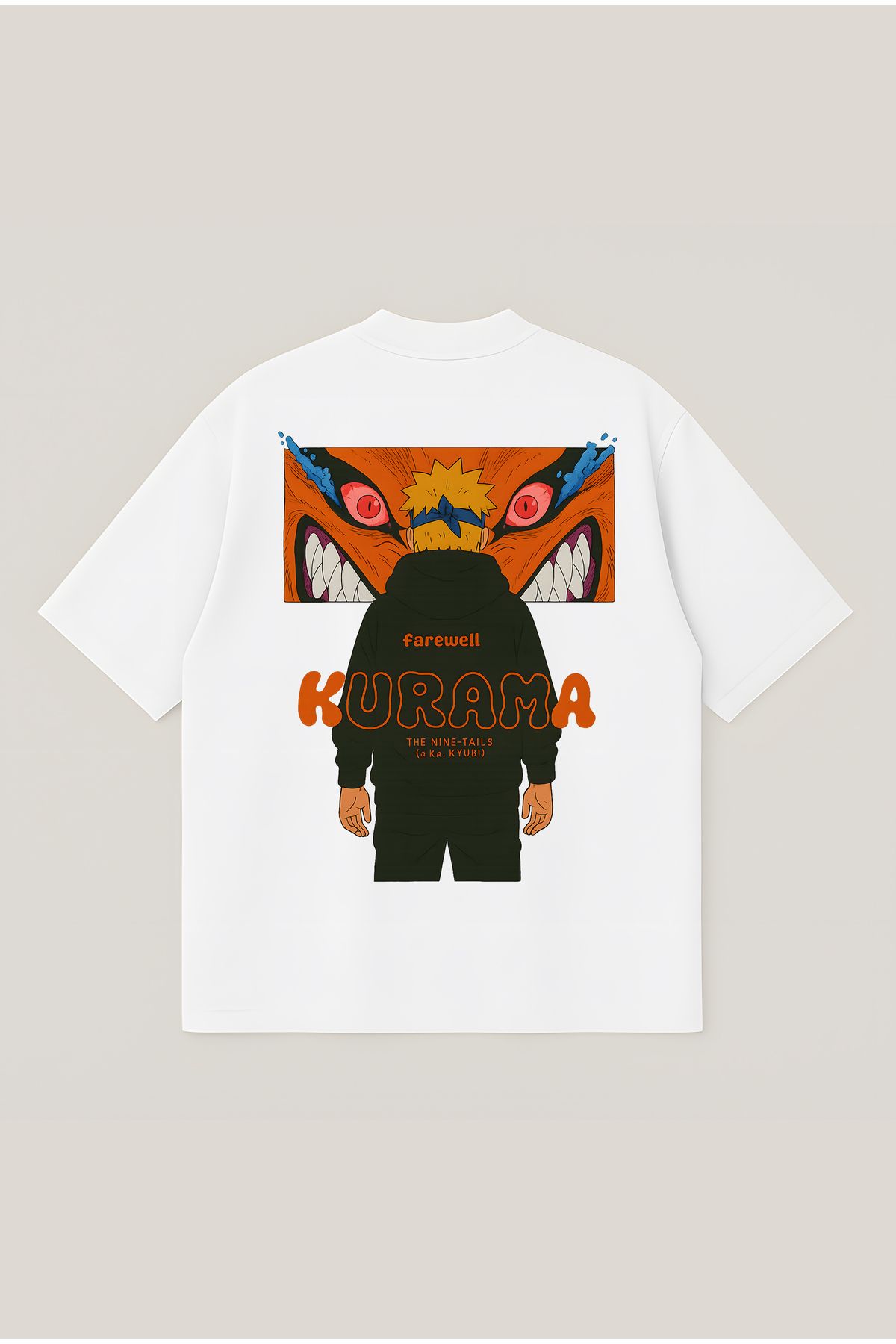 Moon Dancer Naruto Kurama Unisex Oversize Baskılı Boxy Fit Kalın Kumaşlı T-shirt