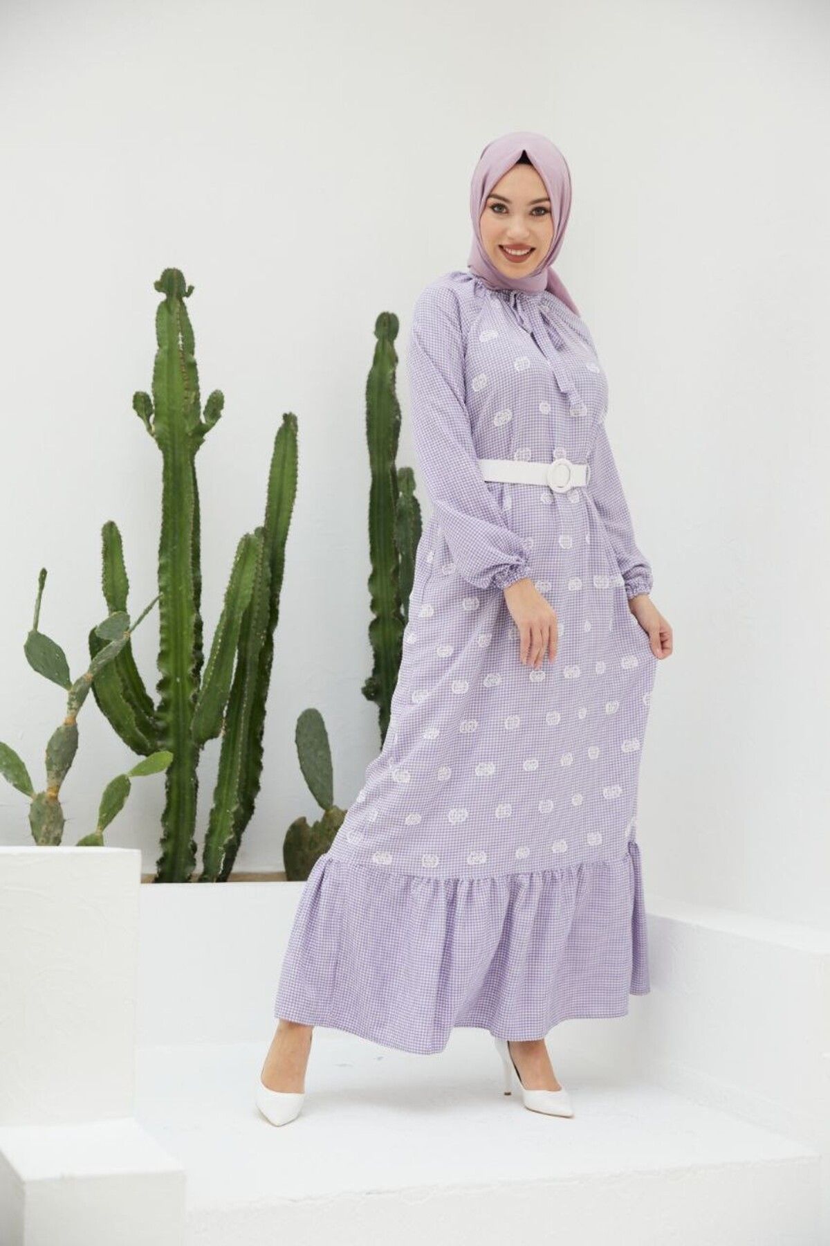 Nissra Ankanoor Pötikare Reglan Kol Nakışlı Elbise Anka251406