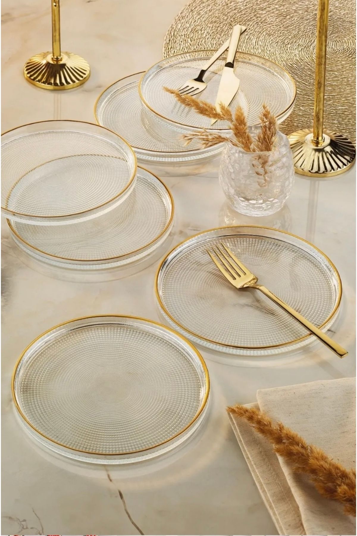 MODA 6lı Pasta Tabağı Seti Gold