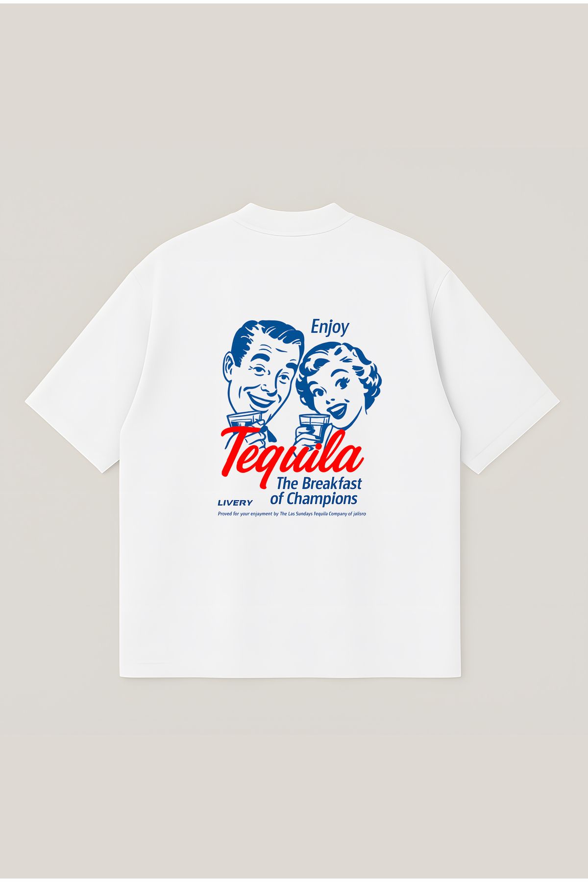 Moon Dancer Tequila Unisex Oversize Baskılı Boxy Fit Kalın Kumaşlı T-shirt