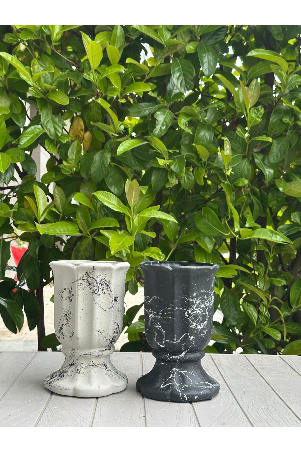 LAVİTTA mermer desenli seramik saksı 22cm yükseklik , 14cm çap ( 1 adet )