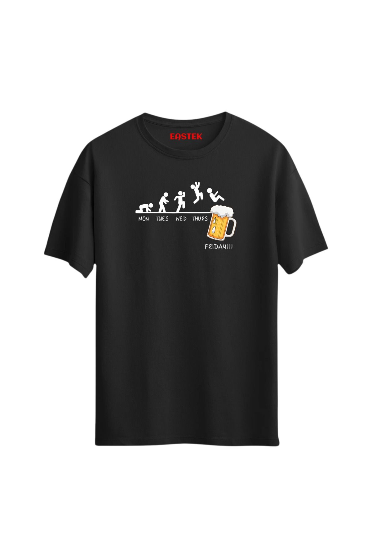 Eastek Friday Beer Time Baskılı Tasarım T-Shirt