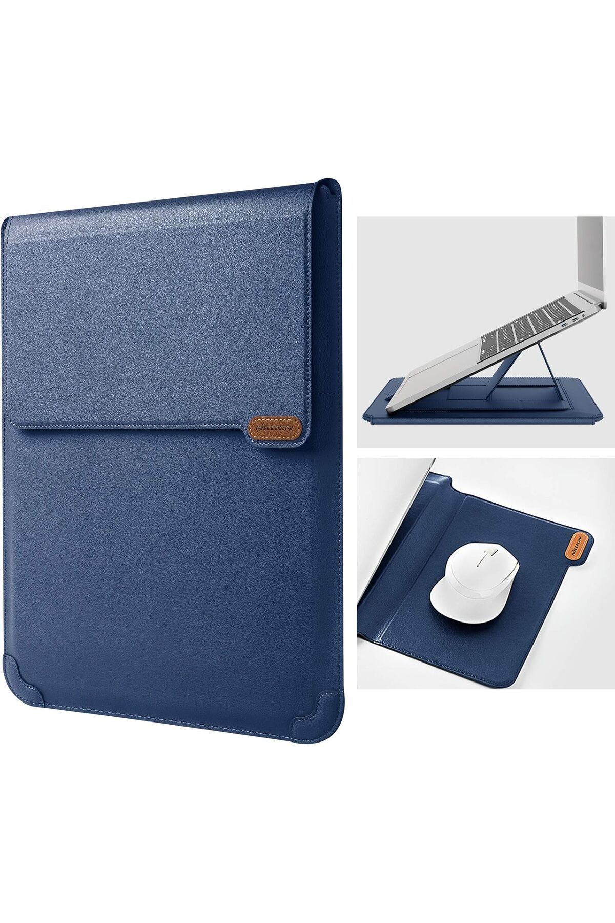 Cisteen Nillkin15.6inç MacBook KılıfStandlı MausePed Vegan Deri Laptop Çantası