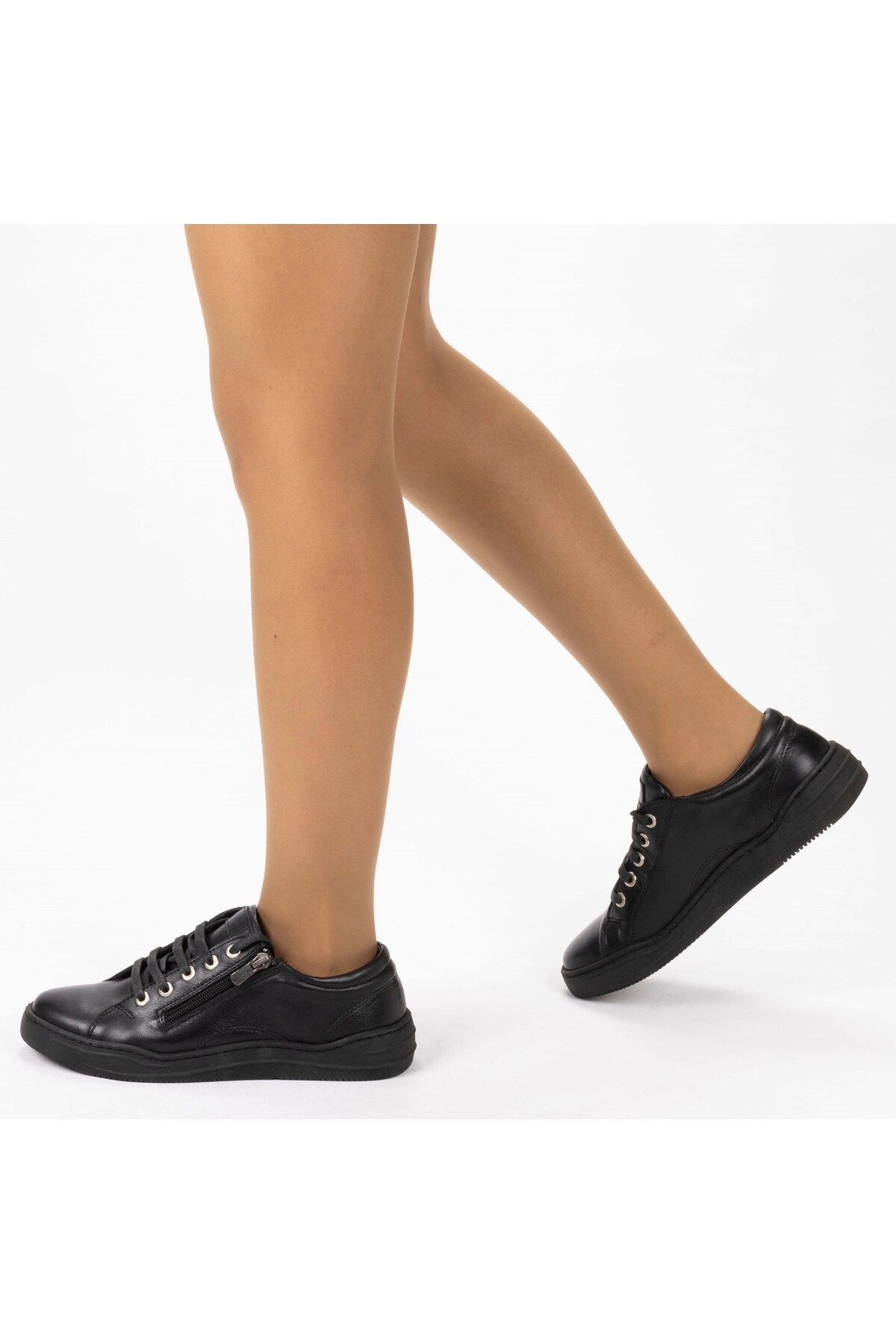TwoEgoist Kadın Hakiki Deri Geniş Kalıp Günlük Ayakkabı Sneakers