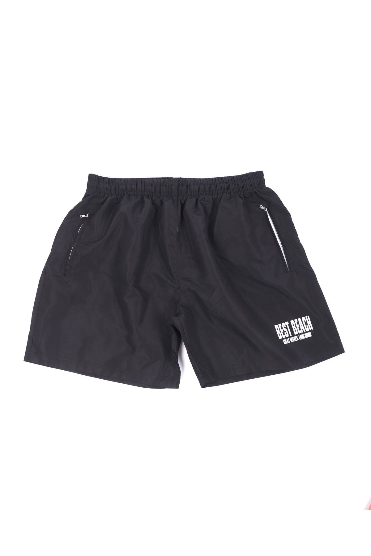 Lio20 Erkek Büyük Beden Deniz Havuz Şortu-Siyah-3XL-6XL Arası