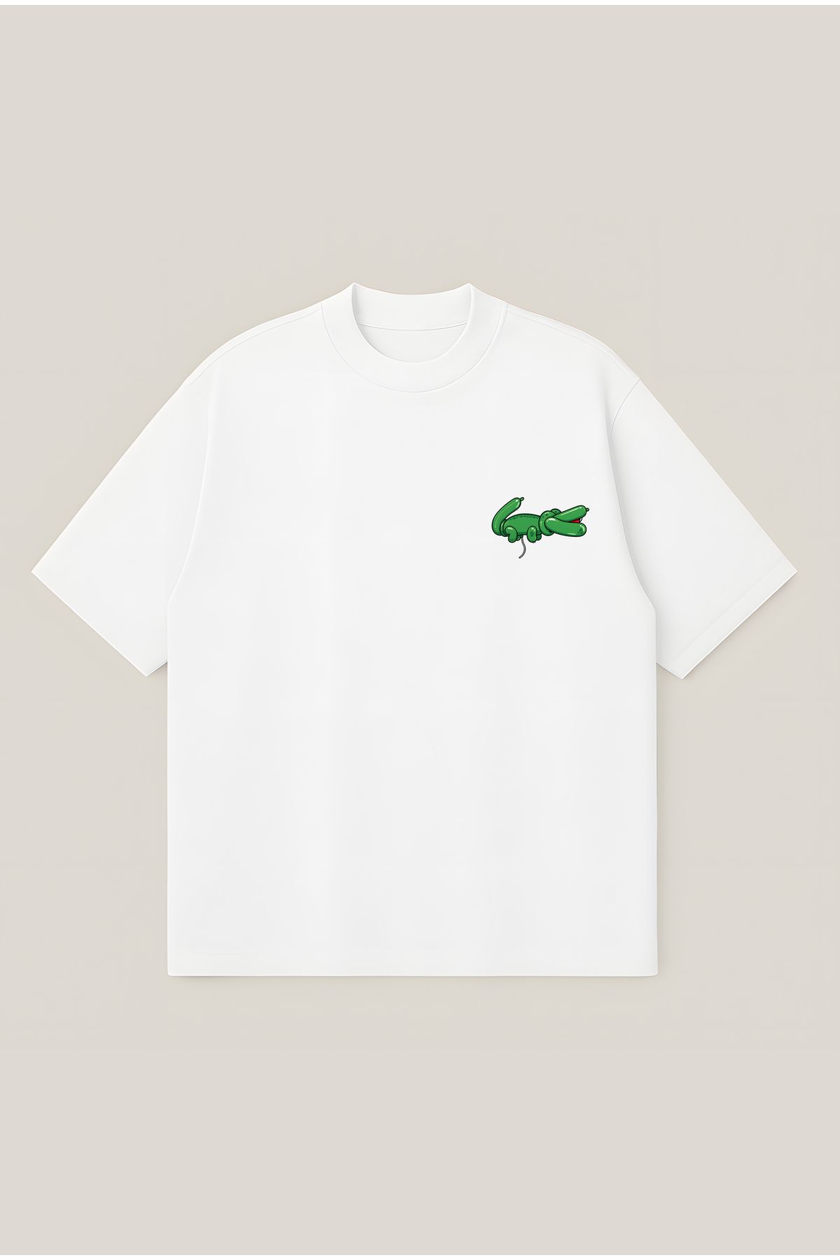 Moon Dancer Timsah Unisex Oversize Baskılı Boxy Fit Kalın Kumaşlı T-shirt