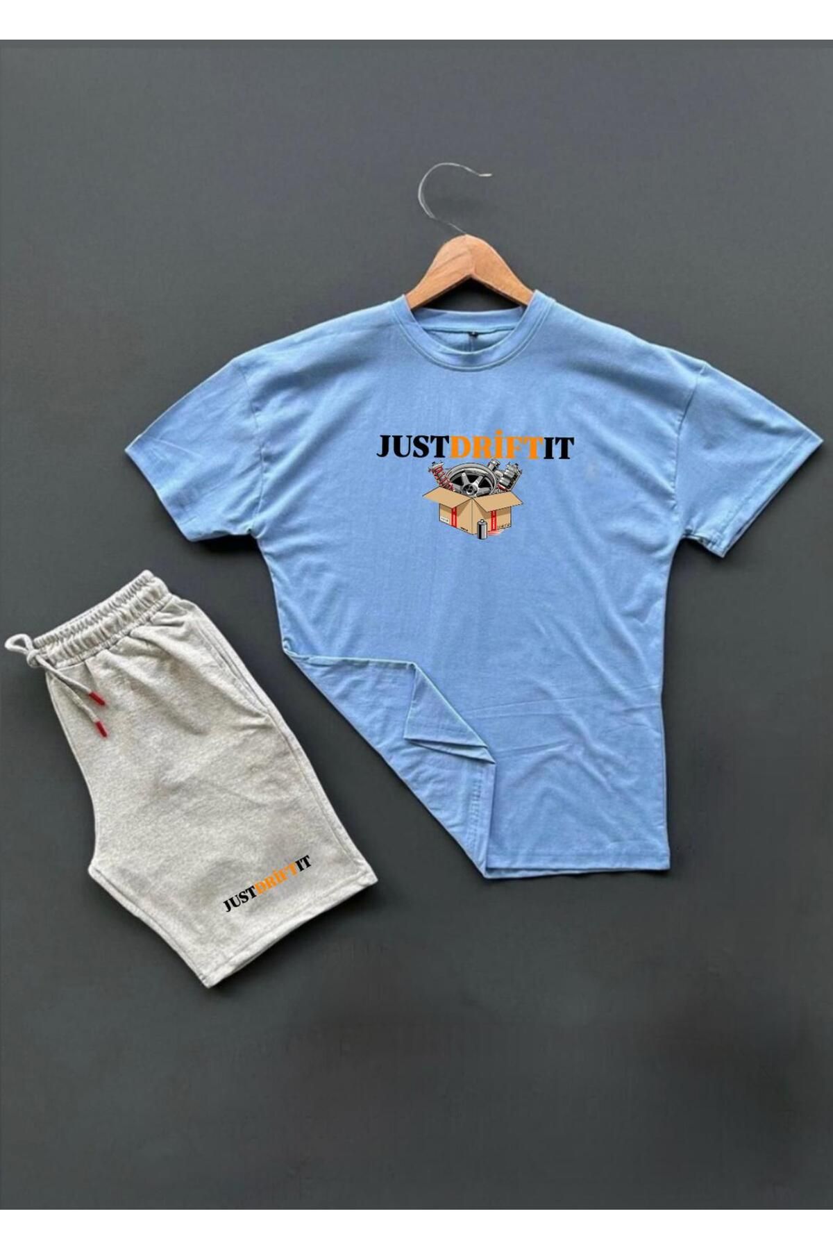 woonkey UNISEX OVERSİZE BASKILI TİŞÖRT ŞORT 2'Lİ SET YENİ SEZON