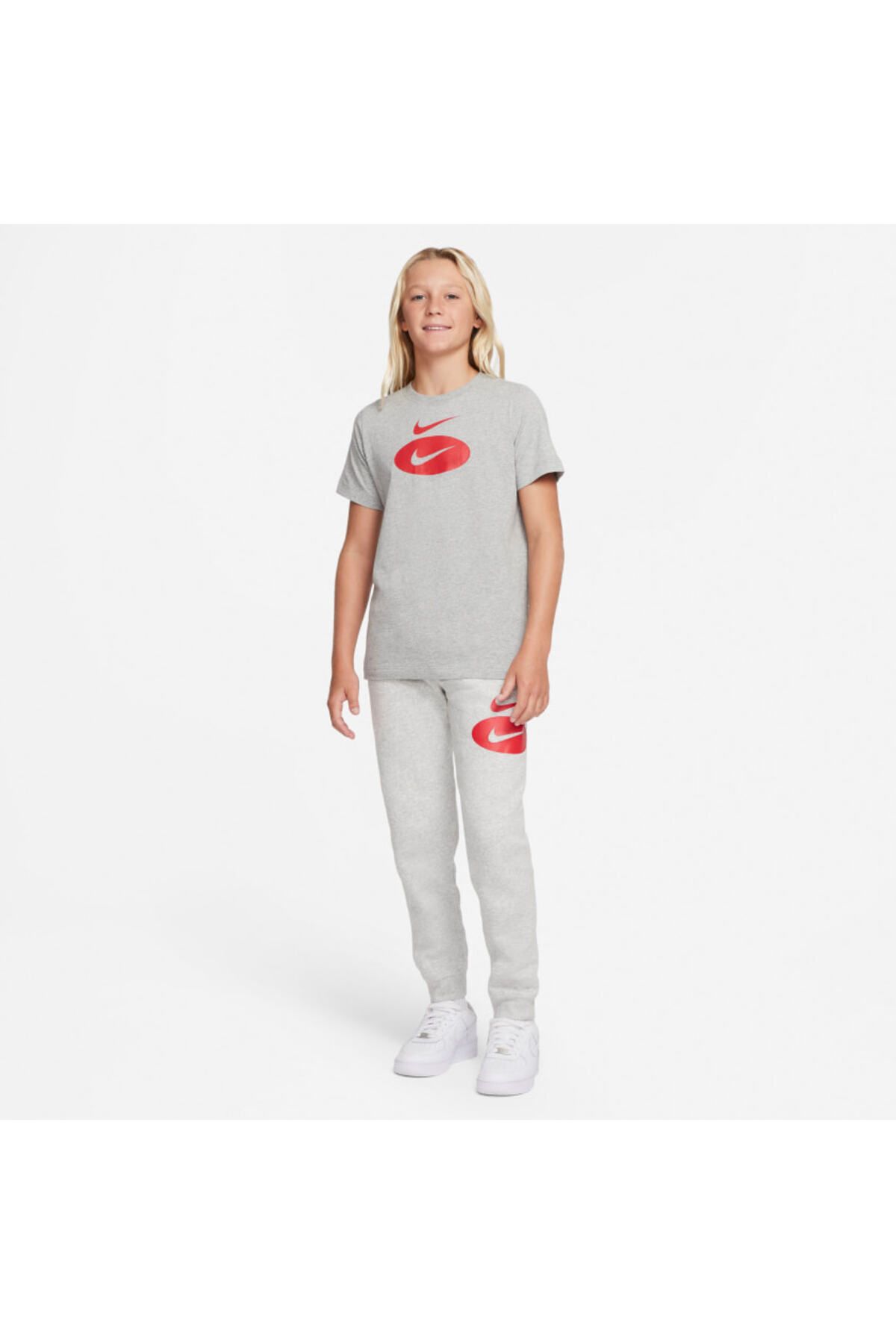 Nike Sportswear Hbr Unisex Gri pamuklu Çocuk T-Shirt DO1808-063
