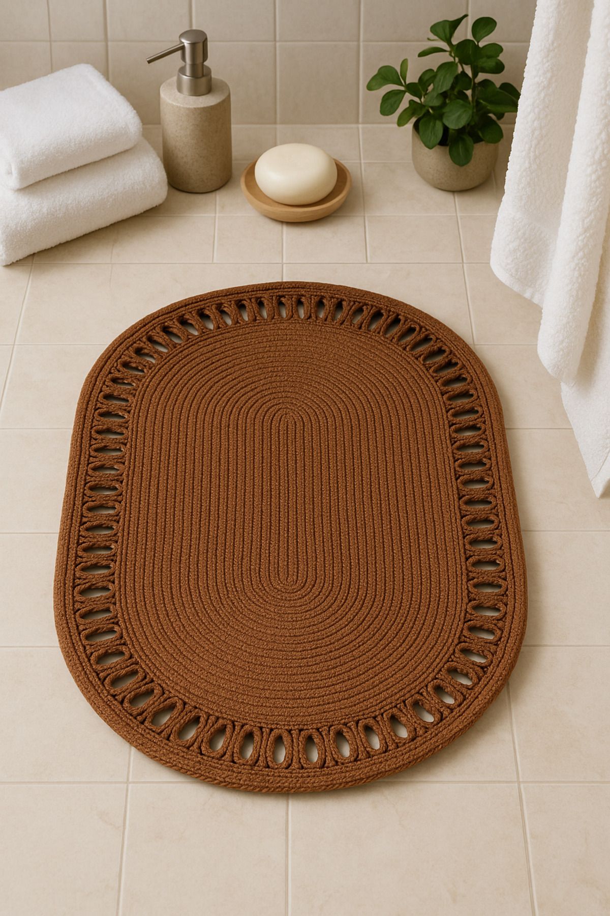 Metasupla Hasır Kapı önü Paspası Mutfak Banyo Oturma Odasi Salon Modern Paspas 55x80 cm