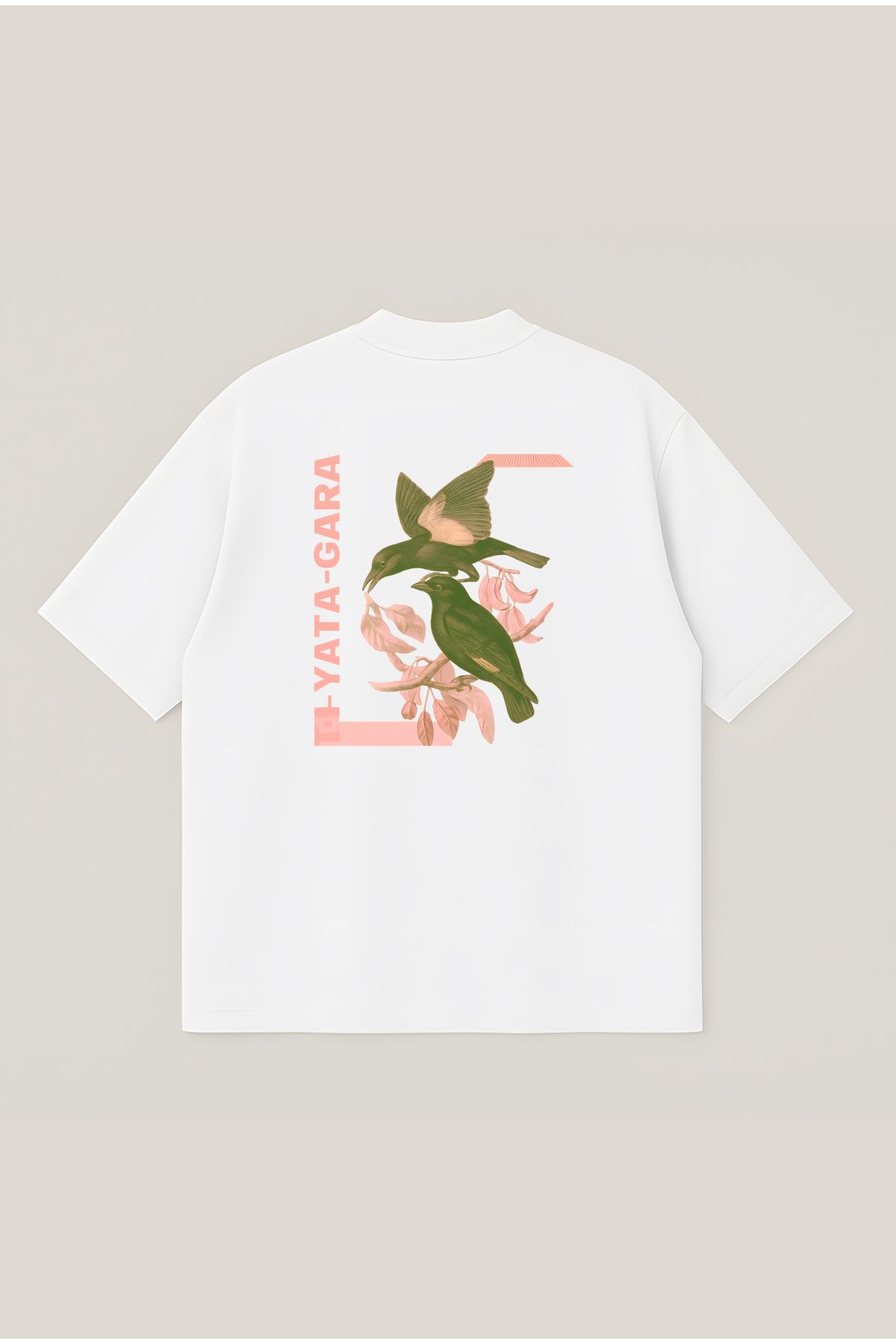 Moon Dancer Birds Unisex Oversize Baskılı Boxy Fit Kalın Kumaşlı T-shirt