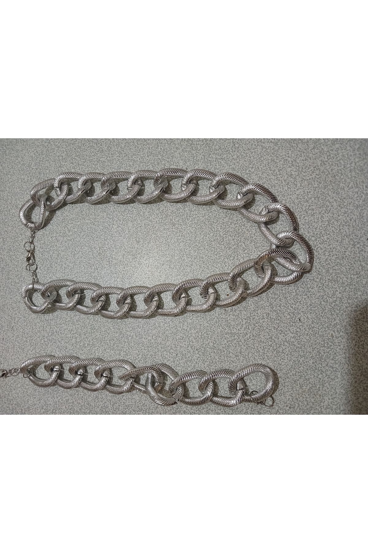 karasu spot Kolye bileklik set kalın zincir kolye 48 cm bileklik 21 cm zincir halkalar 20 mm