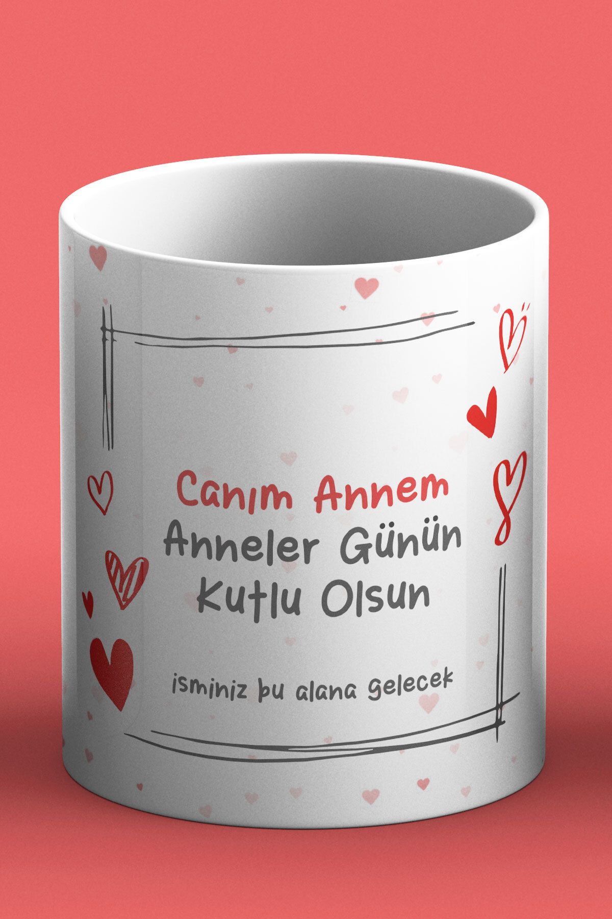 Bizon Reklam Anneler Günü Kişiye Özel İsim Baskılı Kupa Bardak