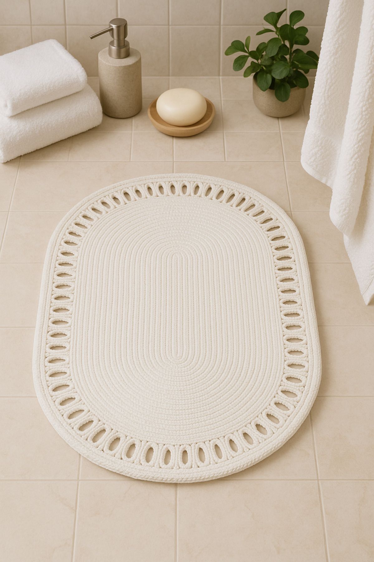 Metasupla Hasır Kapı önü Paspası Mutfak Banyo Oturma Odasi Salon Modern Paspas 55x80 cm