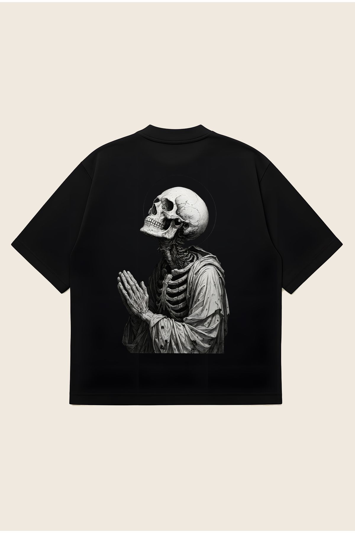 Moon Dancer Pray Unisex Oversize Baskılı Boxy Fit Kalın Kumaşlı T-shirt