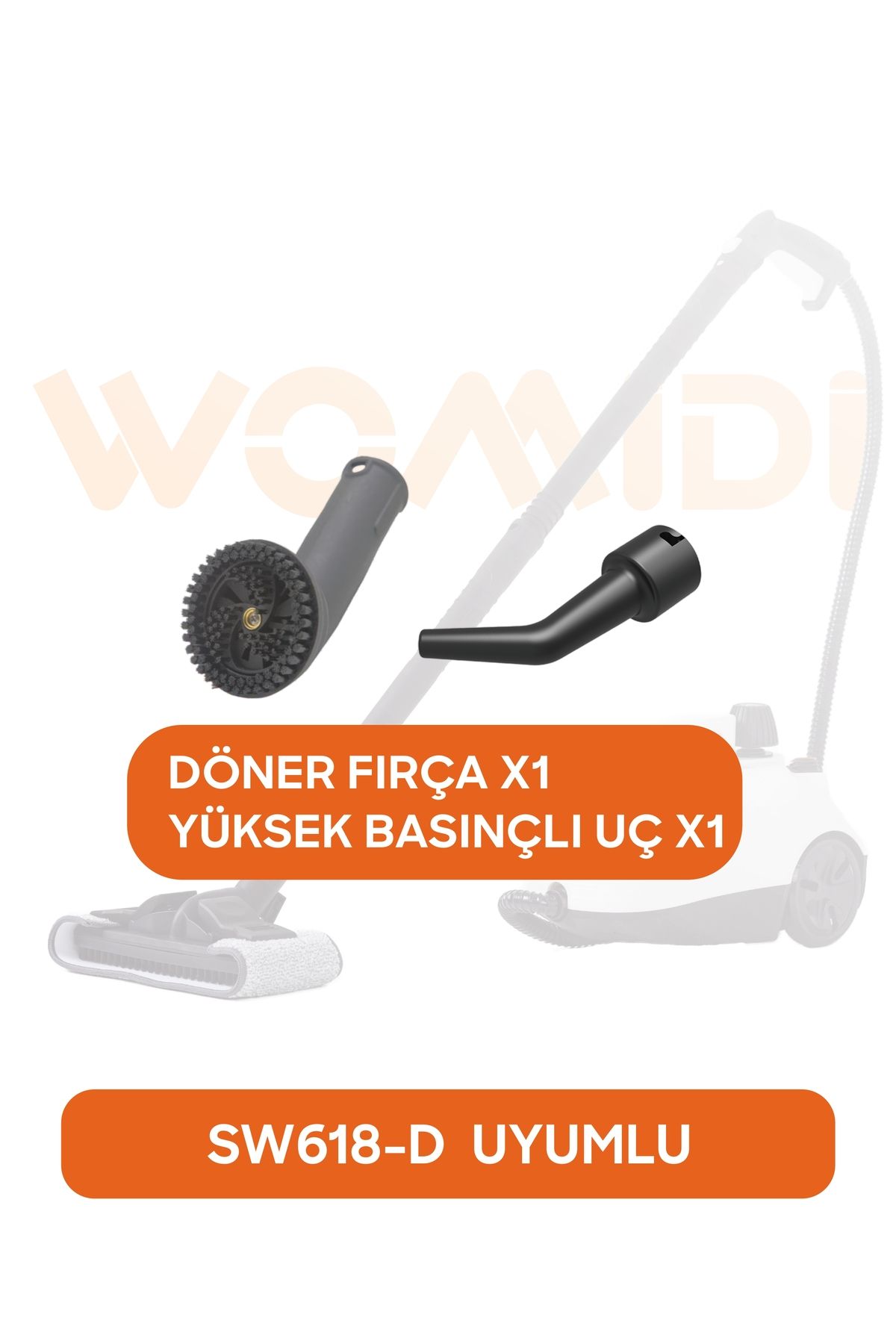 womidi Sw618-d Uyumlu Buharlı Temizlik Yedek Makinesi Döner Fırça Ve Yüksek Basınçlı Uç Aksesuarı