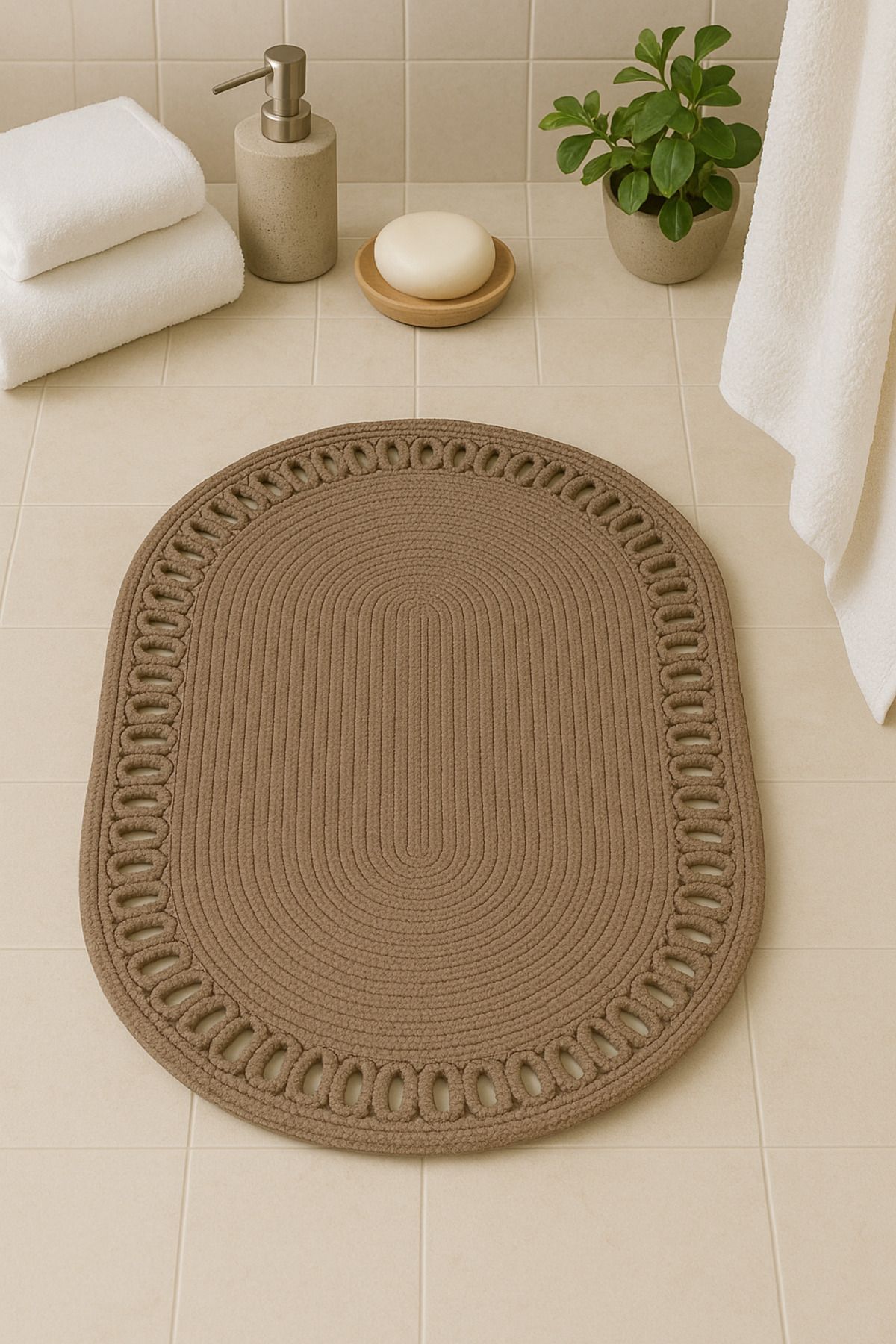 Metasupla Hasır Kapı önü Paspası Mutfak Banyo Oturma Odasi Salon Modern Paspas 55x80 cm