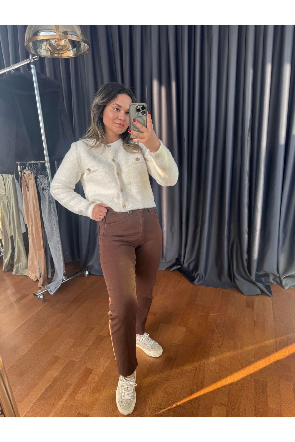 BÜŞRA PERKER Boyfit Kahve Jean