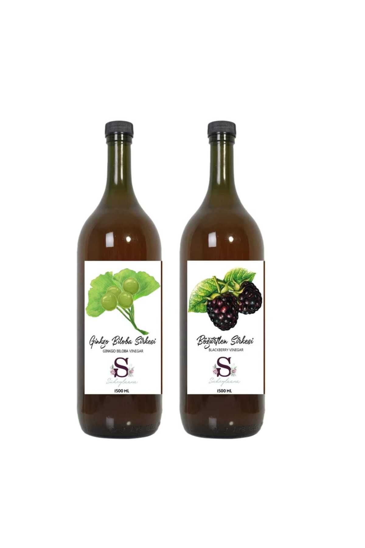 Süheylaana Doğal Ginkgo Biloba Sirkesi 1500 Ml - Doğal Böğürtlen Sirkesi 1500 Ml