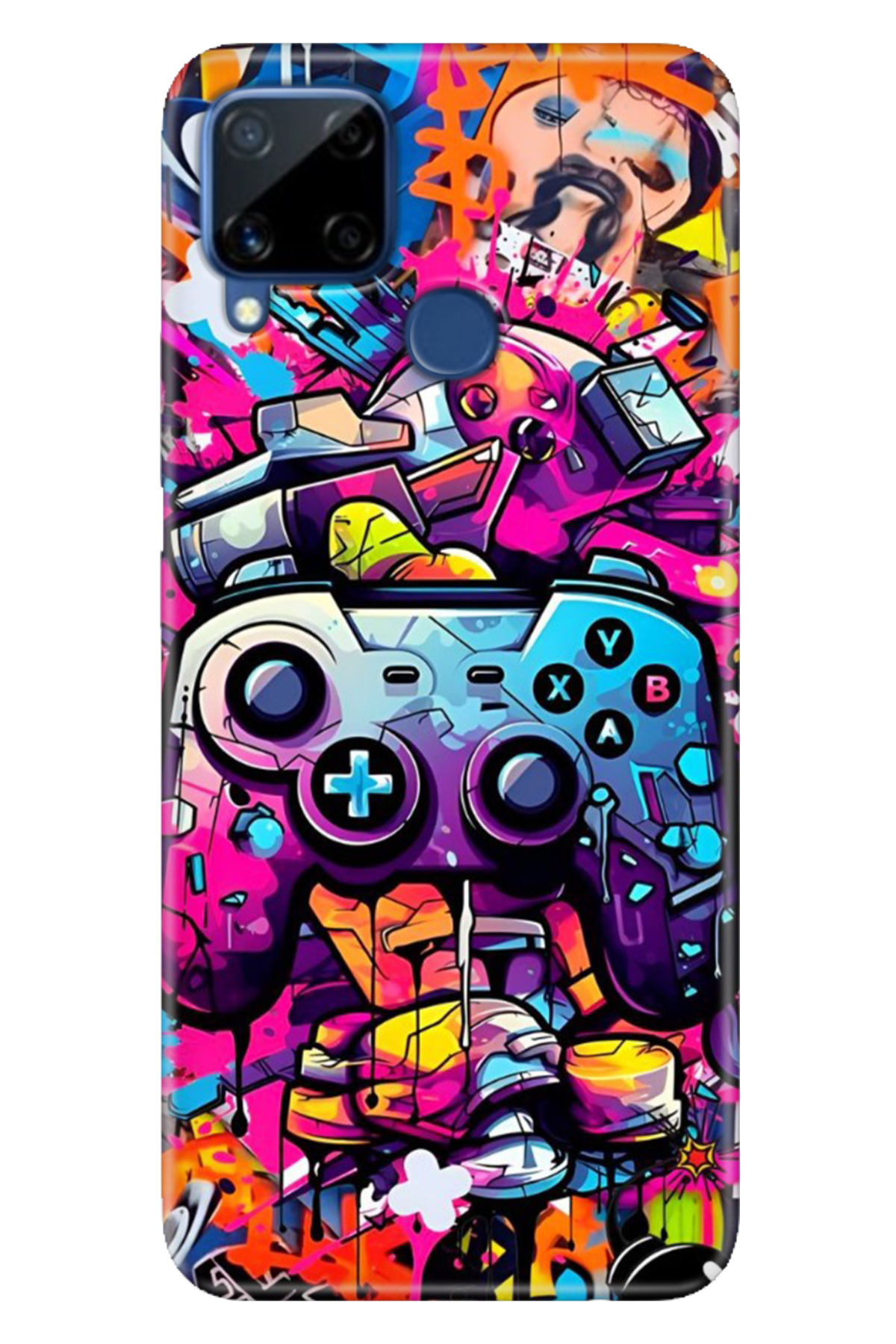 Realme C15 Sheath Patterned Silicone Color TPU UV Gamer