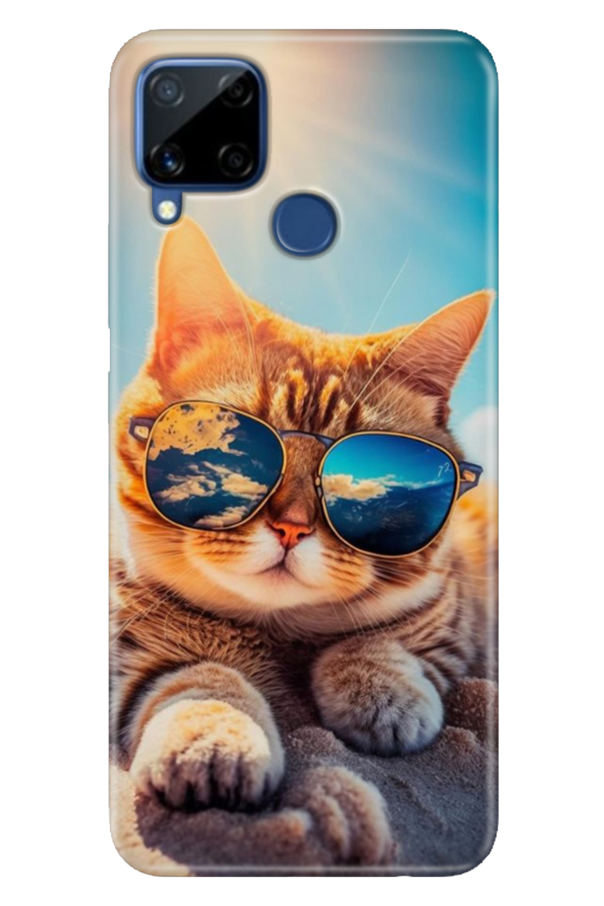 Realme C15 Sheath Patterned Silicone Color TPU UV cat