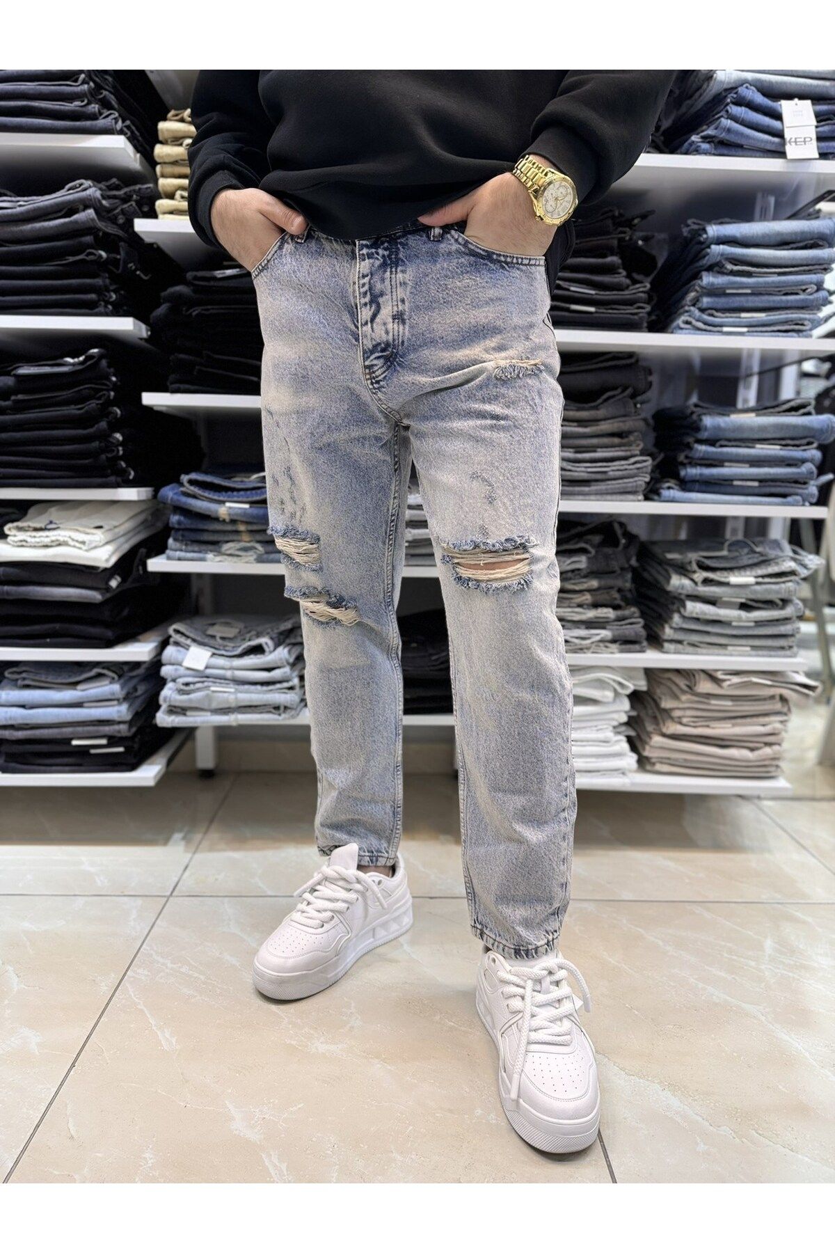Casualmen32 Yırtık Detay Boyfriend Jean 454CslKe