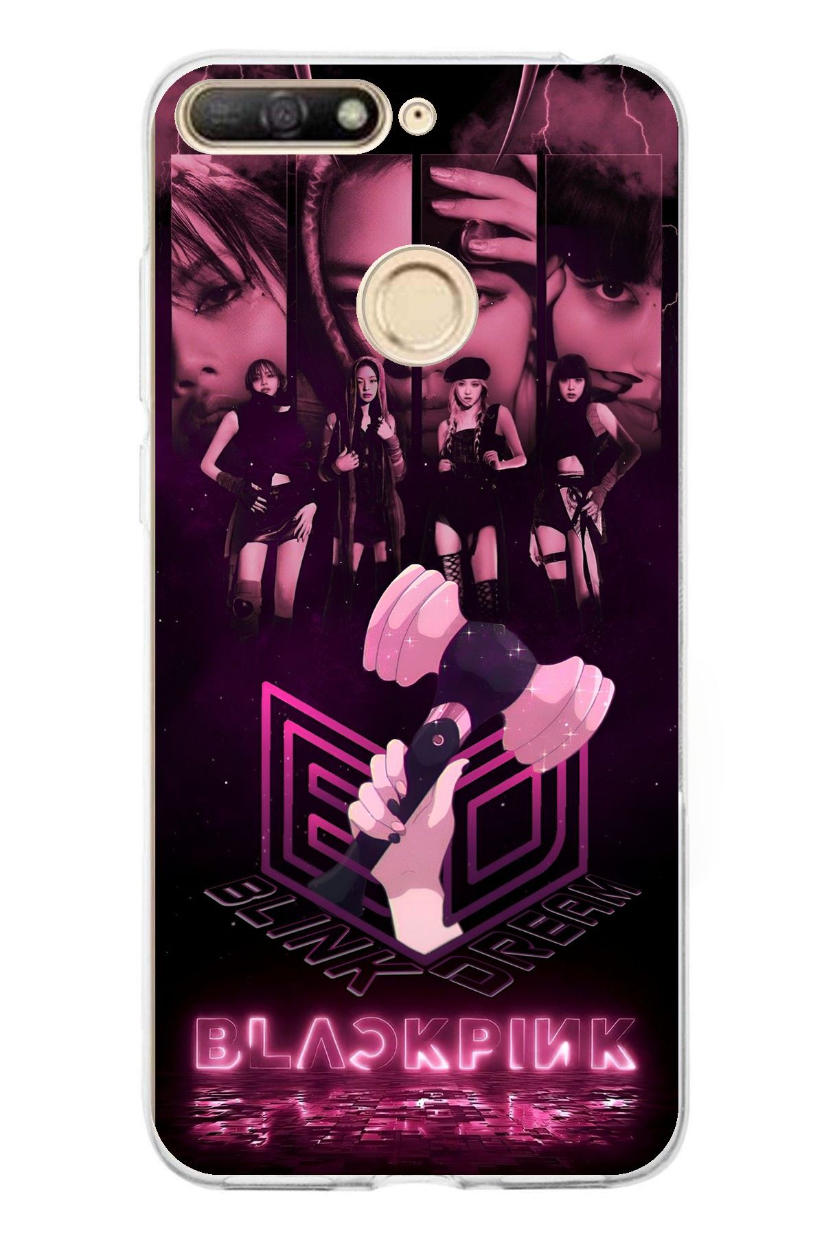 TechTree Huawei Y6 2018 - Honor 7A Uyumlu Blackpink Poster Şeffaf Silikon Kılıf