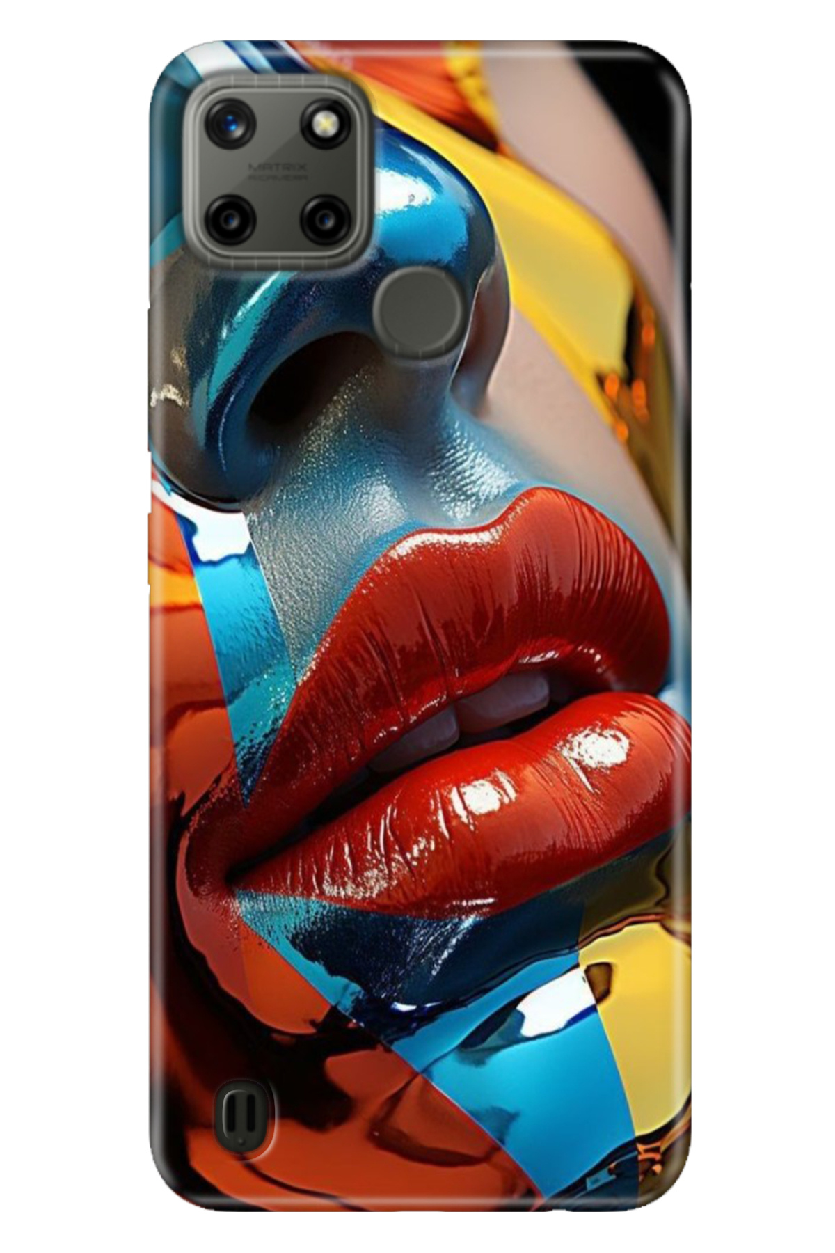 Realme C21Y - Realme C25Y Case Colorful TPU UV Printed Pattern Silicone Makeup