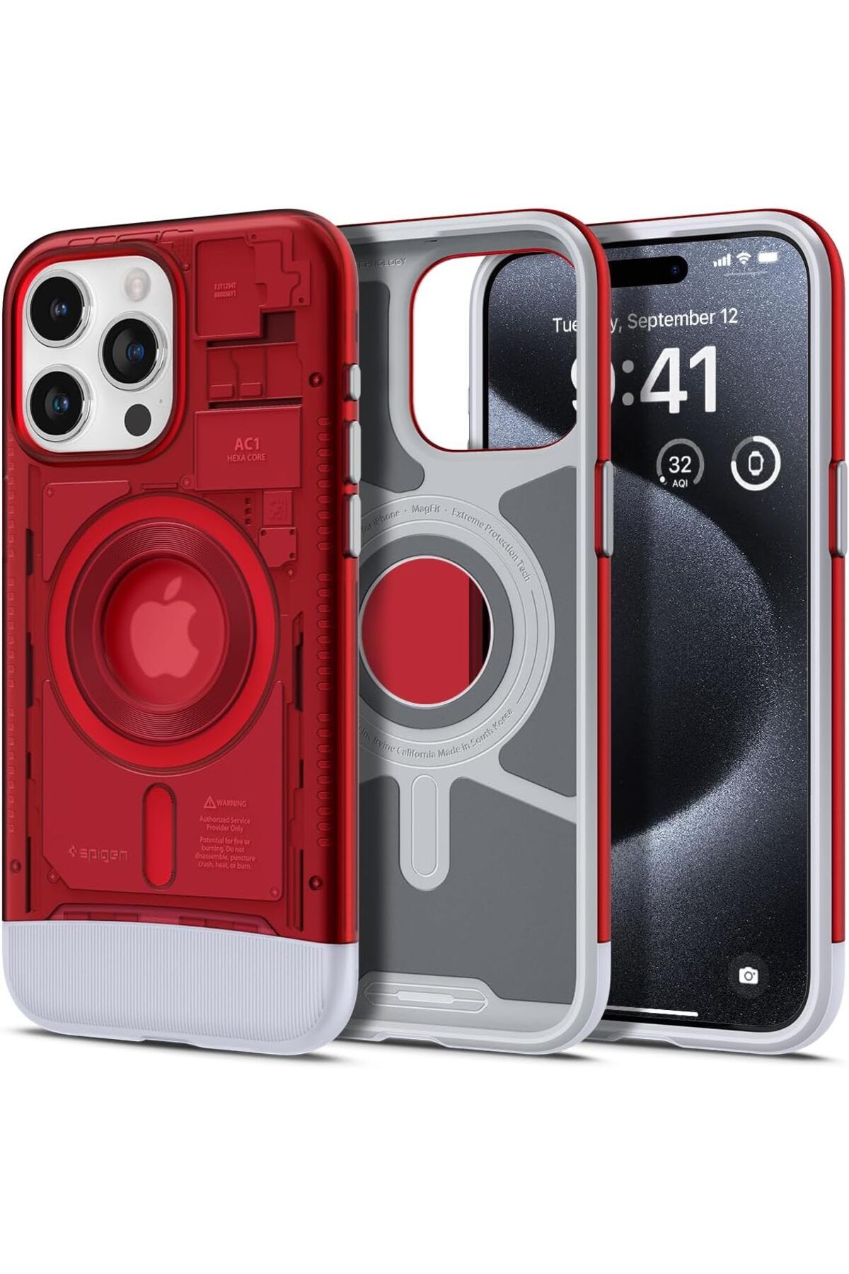 STOREMAX daliashops iPhone 15 Pro Kılıf Classic C1 iMac G3 Design MagFit MagSafe özellikli Ruby - ACS06744