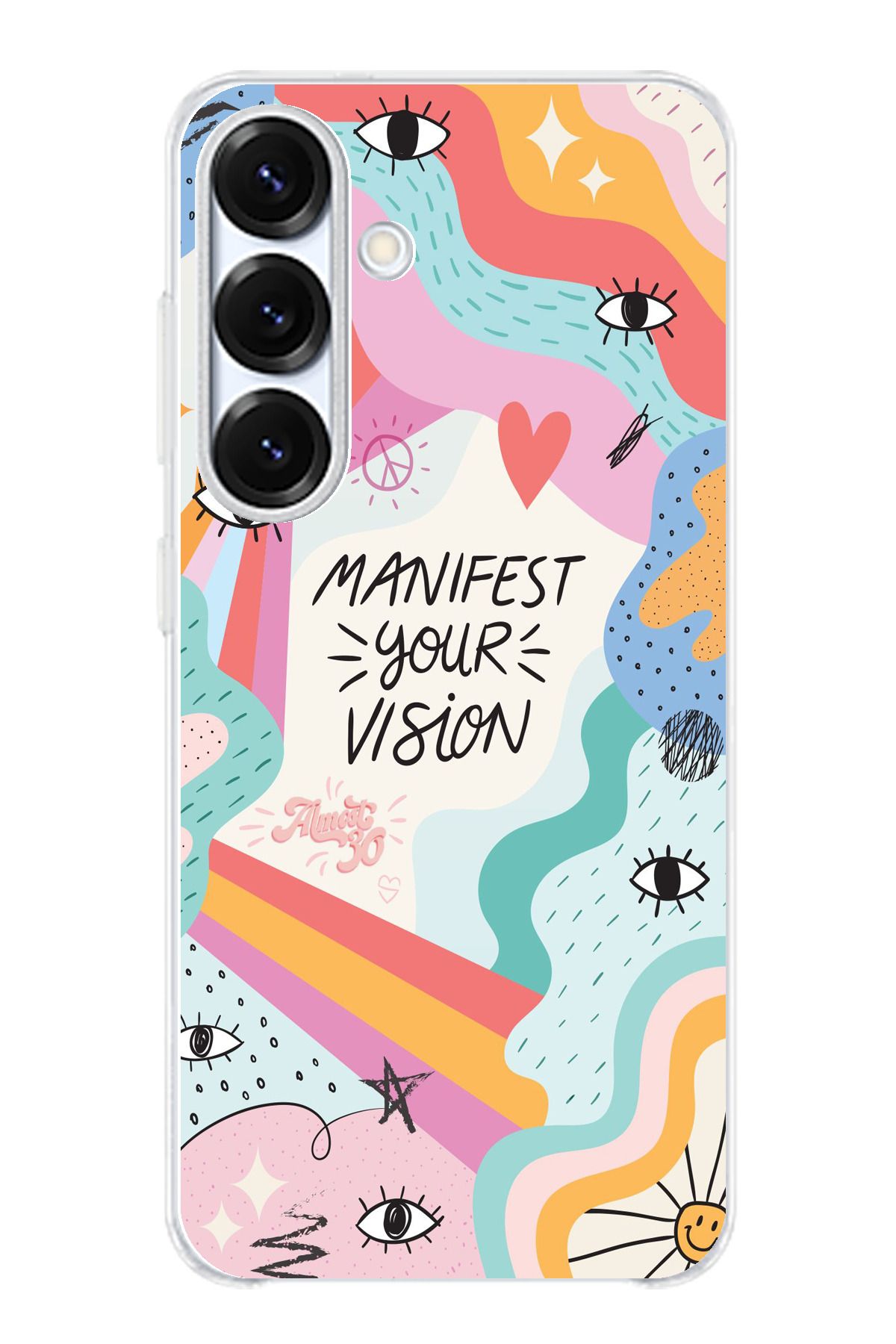TechTree Samsung Galaxy S25 Uyumlu Manifest your vision Vizyon Tasarımlı Şeffaf Silikon Kılıf