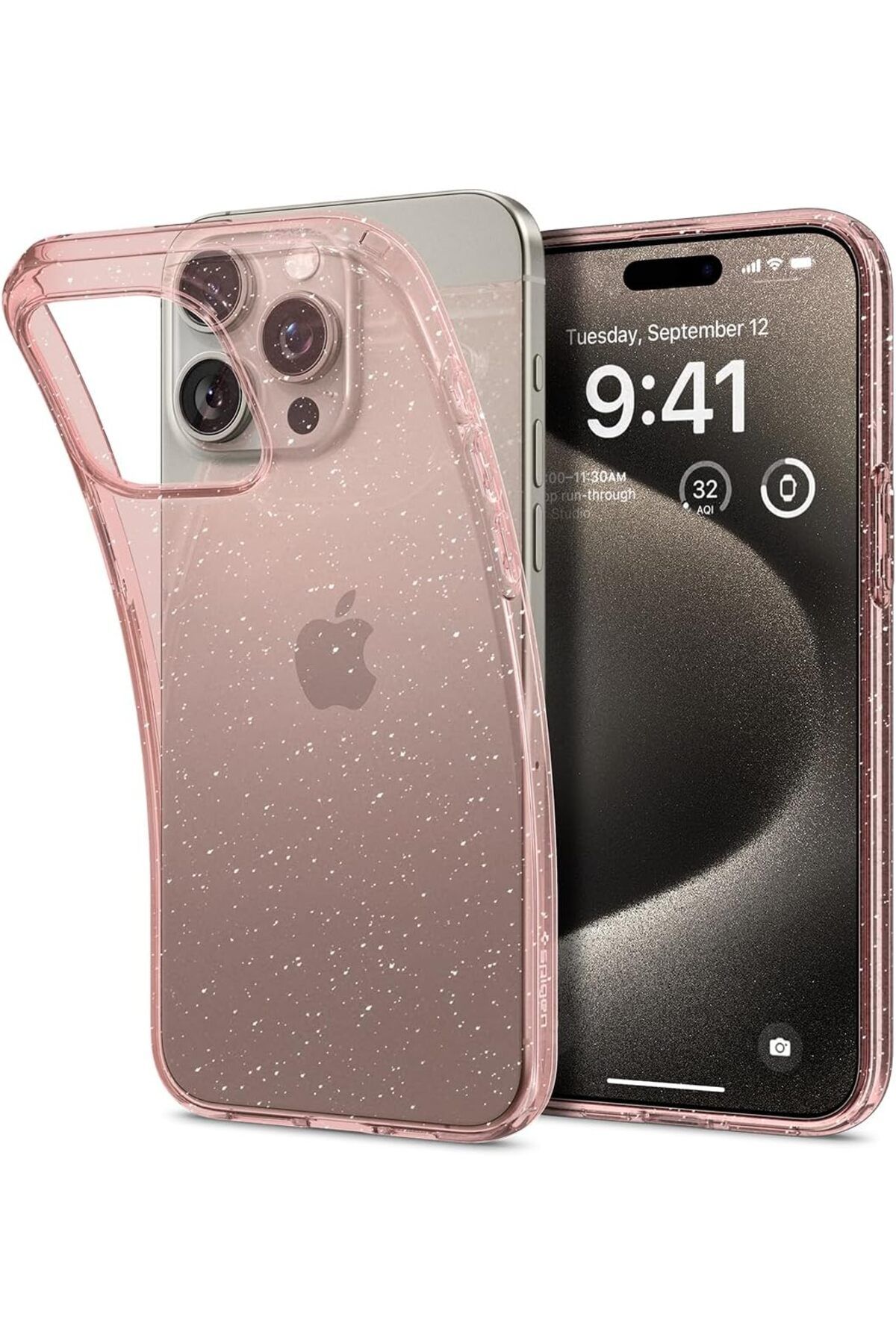 STOREMAX htpshopmx iPhone 15 Pro Max Kılıf Liquid Crystal 4 Tarafı Tam Koruma Crystal Quartz - ACS06560 st