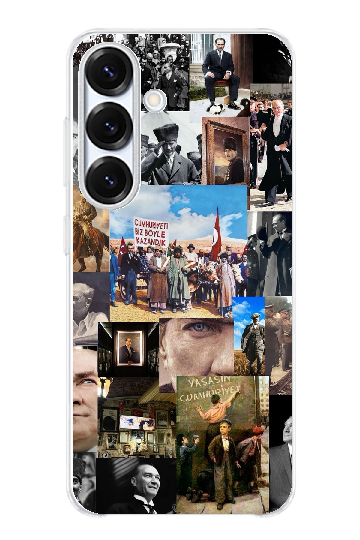 TechTree Samsung Galaxy S25 Uyumlu Atatürk Cumhuriyet Şeffaf Silikon Kılıf