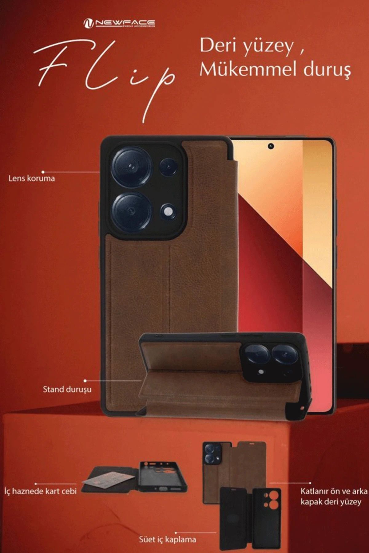 NewFace Samsung Galaxy A35 5G Kılıf Flip Cover - Koyu Yeşil BSTMY