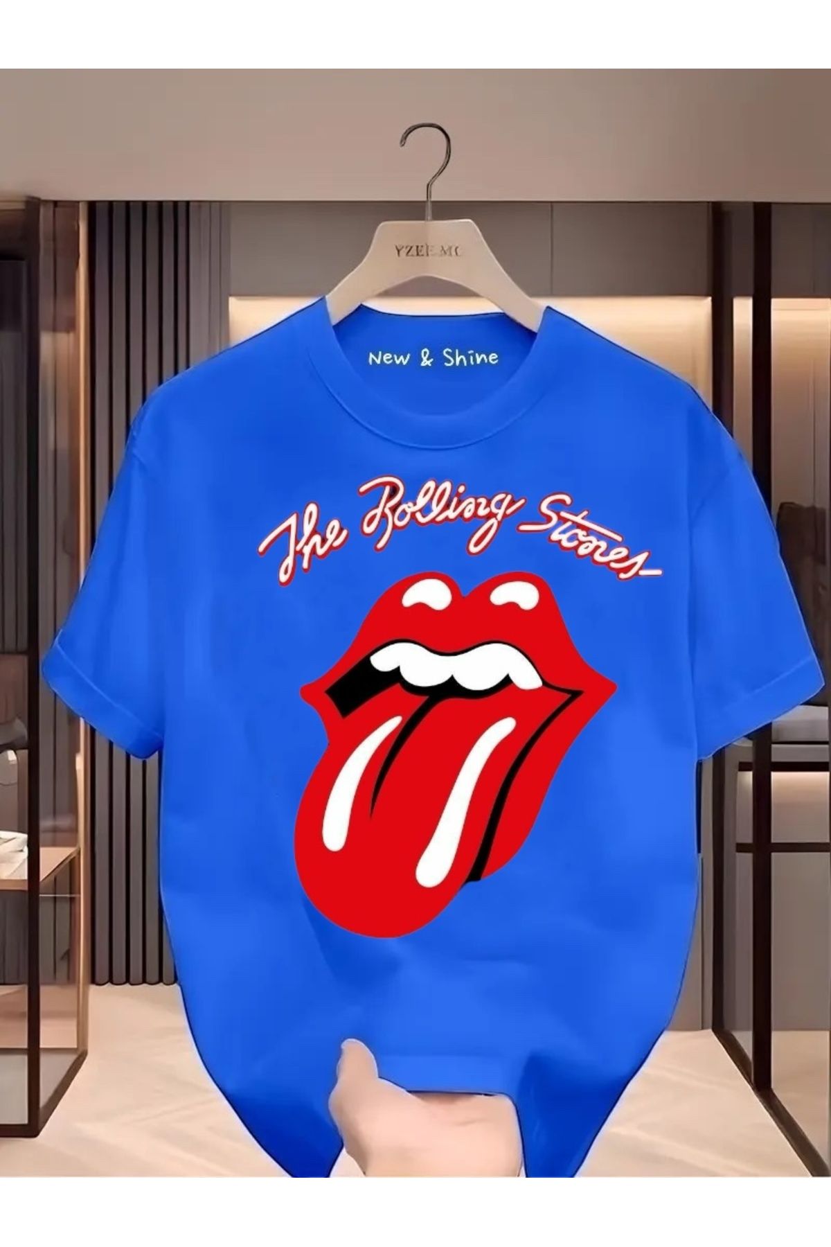 New Shine Rolling Stones Büyük Beden Oversize T-Shirt