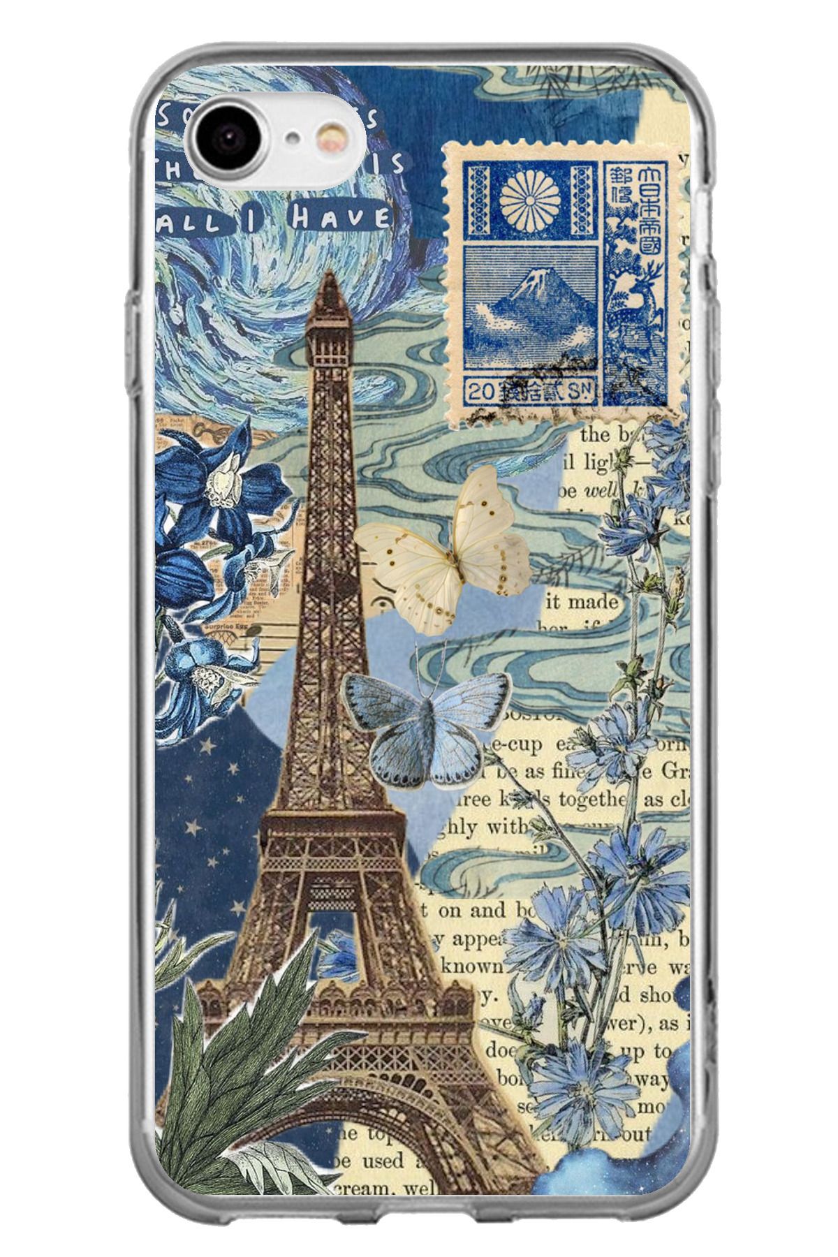 TechTree iPhone 6 - 6s Uyumlu Paris ve Eyfel Kulesi Şeffaf Silikon Kılıf