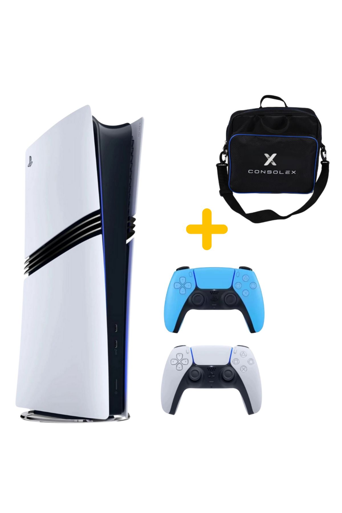 Sony Playstation 5 - Pro 2 TB Oyun Konsolu (CFI-7021 Avrupa) - Çift Kol- (Mavi) + ÇANTA