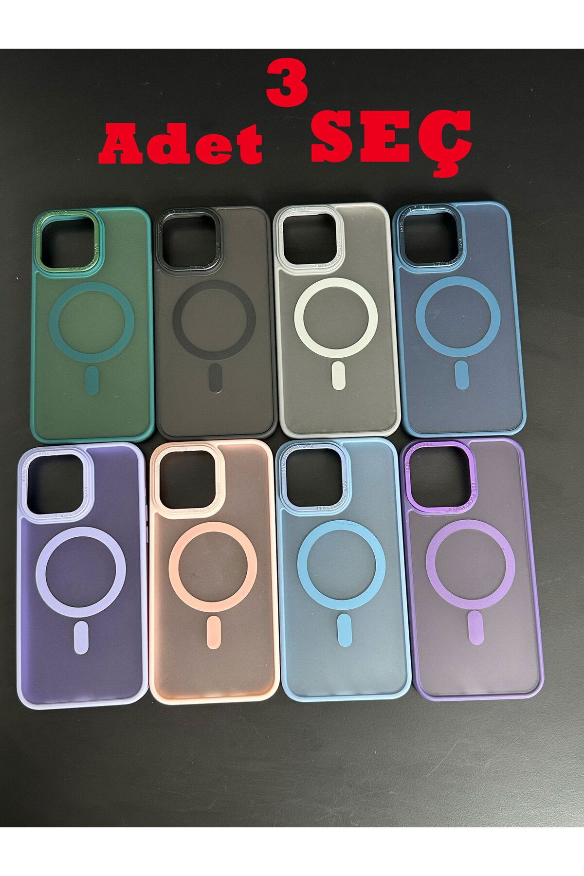 DEMİNA iPhone 11 Pro Uyumlu Color Magsafe 3'lü Kılıf Seti (Renk Şeç ve Soru sor)