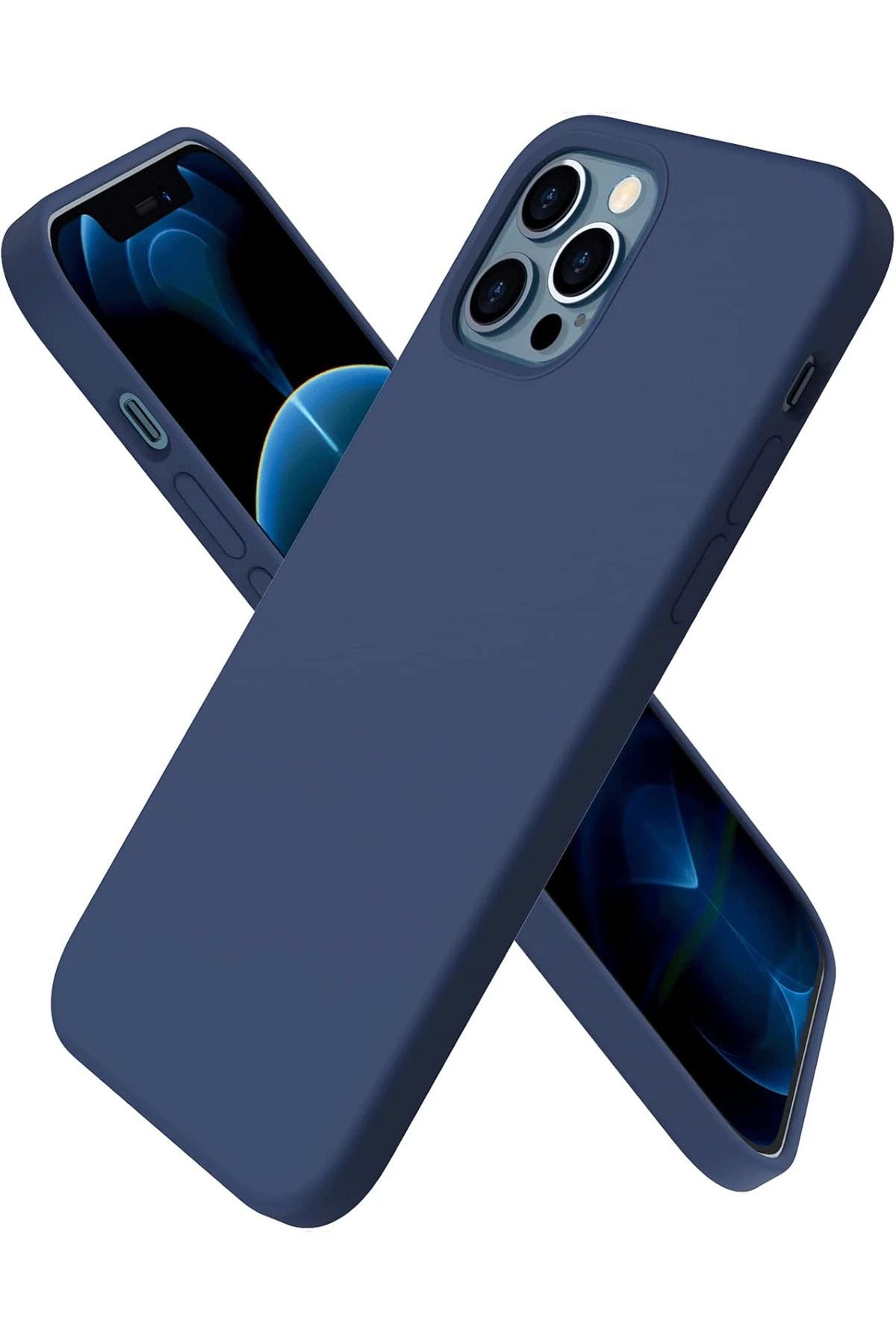 NewFace iPhone 12 Pro Kılıf First Silikon - Lacivert SVLRS
