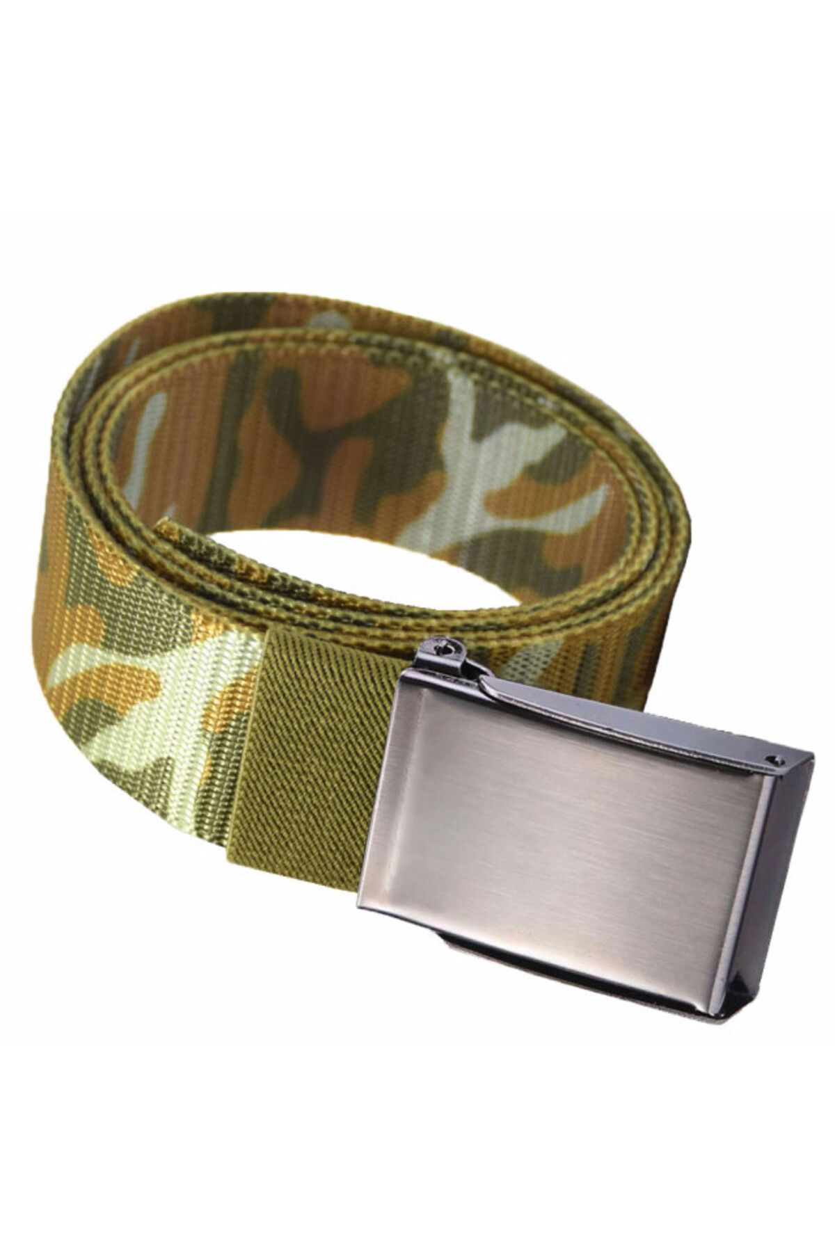 PUFO-Army Force belt for men 3.8 x 120 cm, adjustable, camouflage, green 3