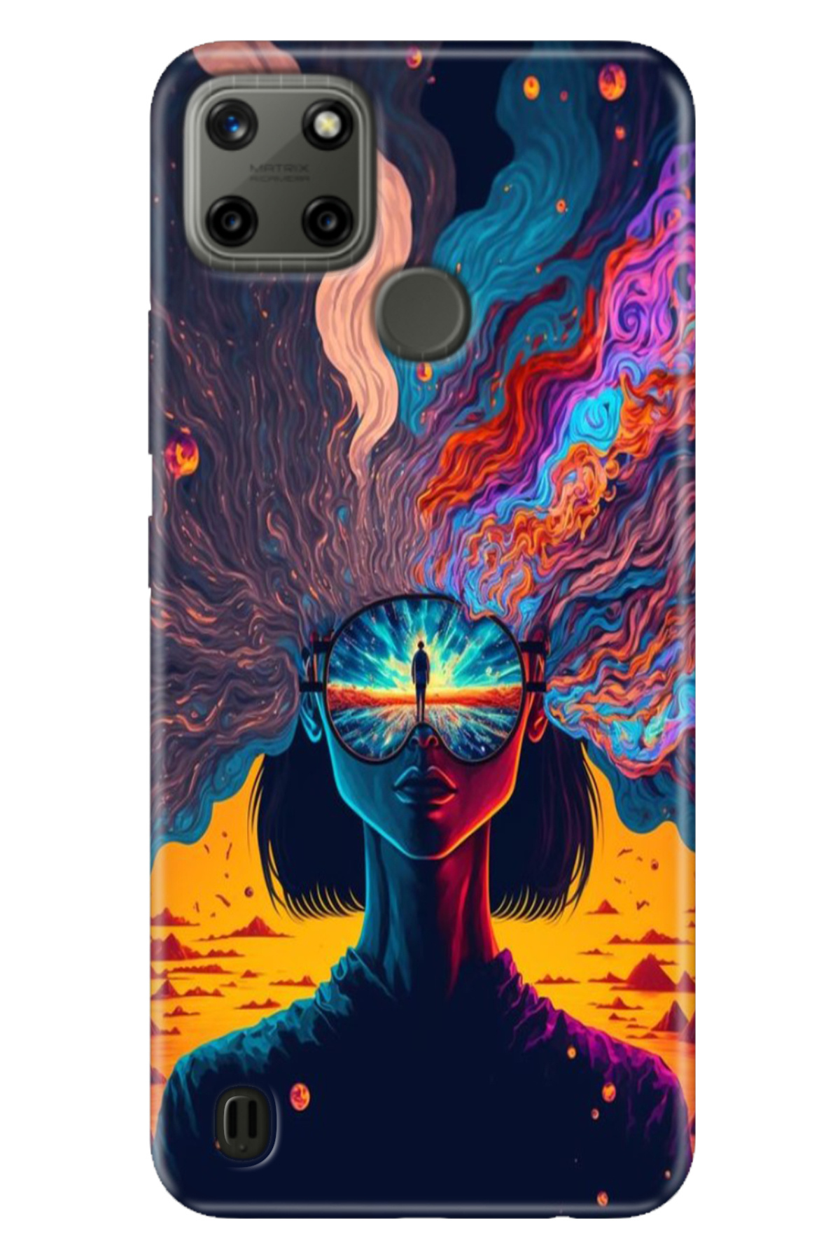Realme C21Y - Realme C25Y Sheath Colorful TPU UV Printed Patterned Silicone Swirl