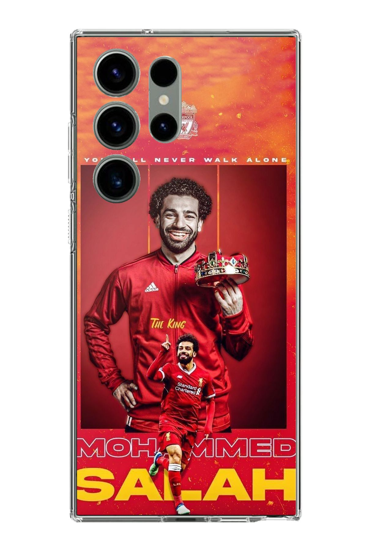 TechTree Samsung Galaxy S23 Ultra Uyumlu Salah King Kral Tasarımlı Şeffaf Silikon Kılıf