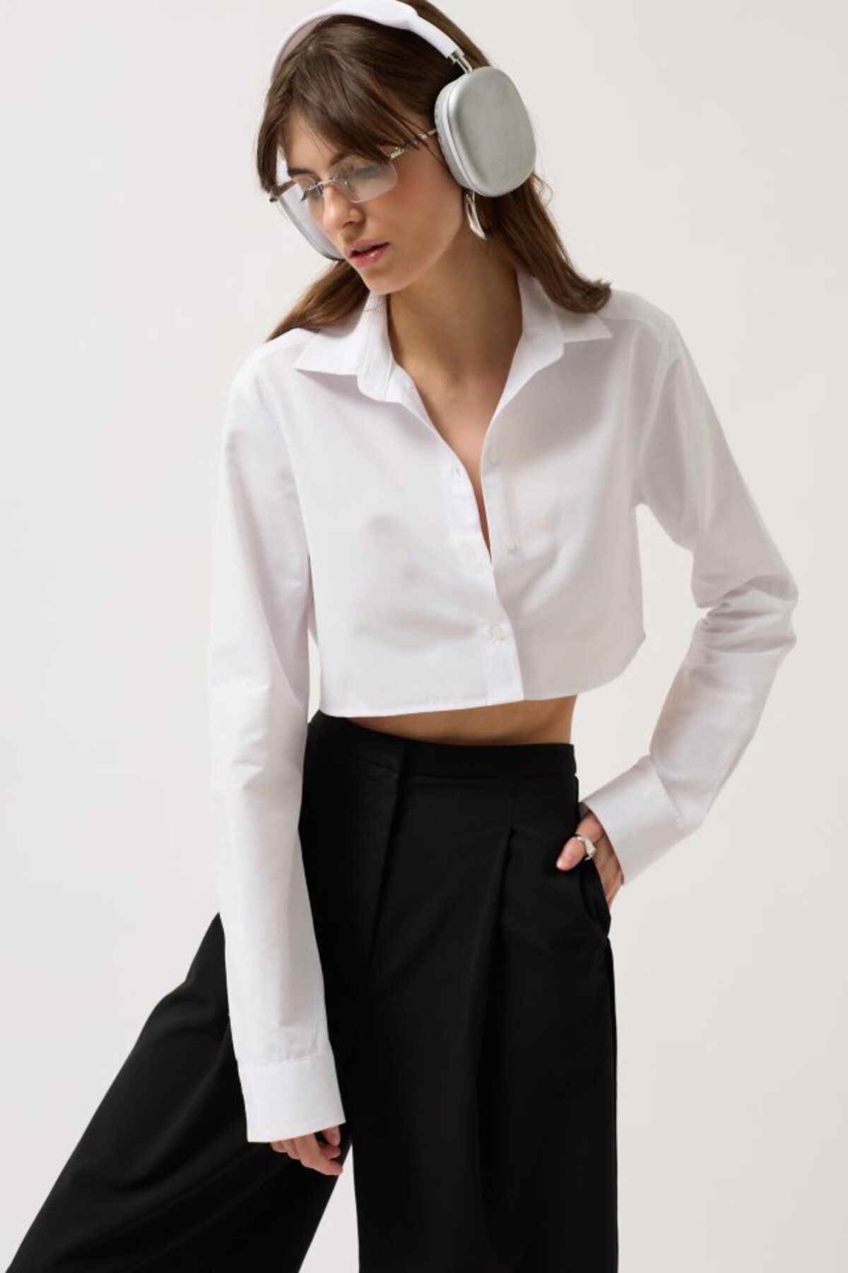 ARUZ MODA Basic Crop Gömlek