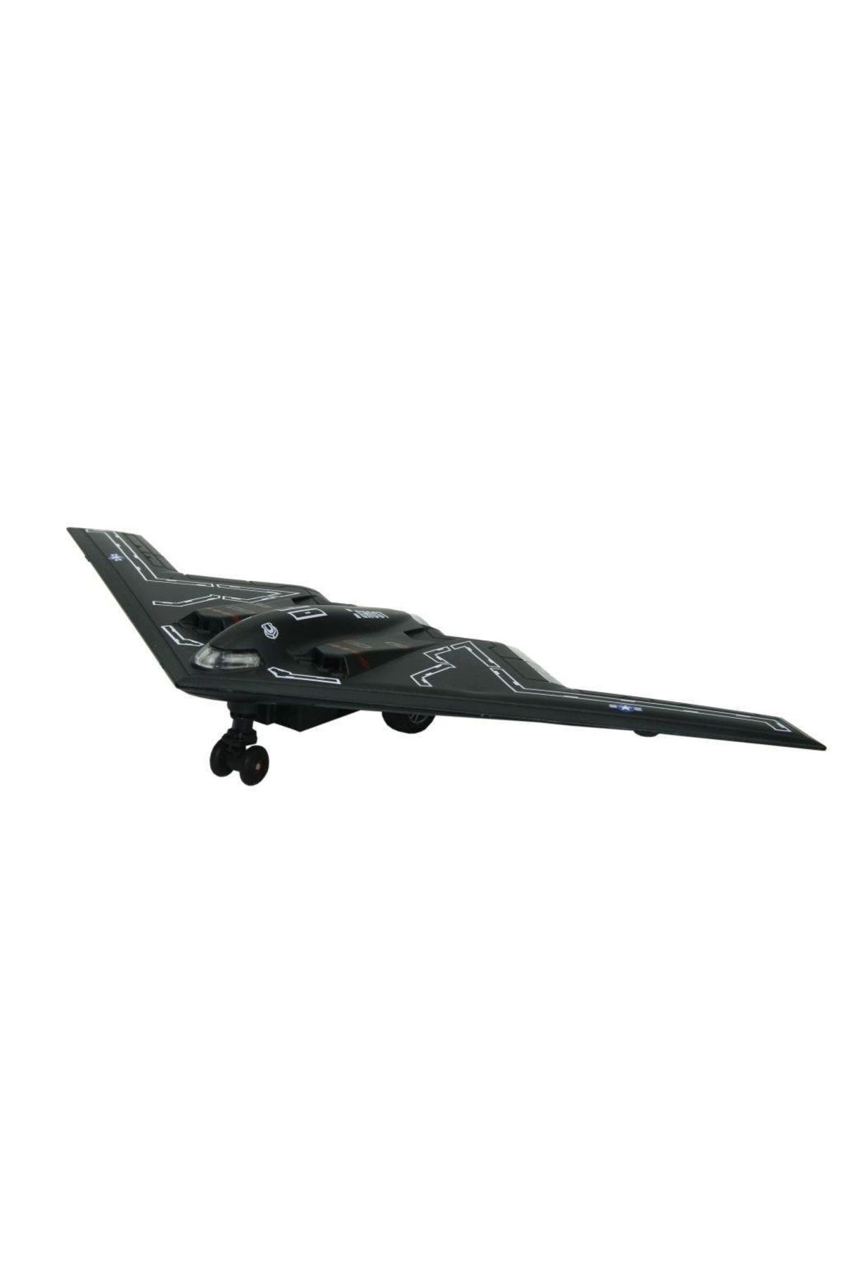 Tolzan HW777-20 - Çek Bırak Metal Uçak Sesli Işıklı - Siyah