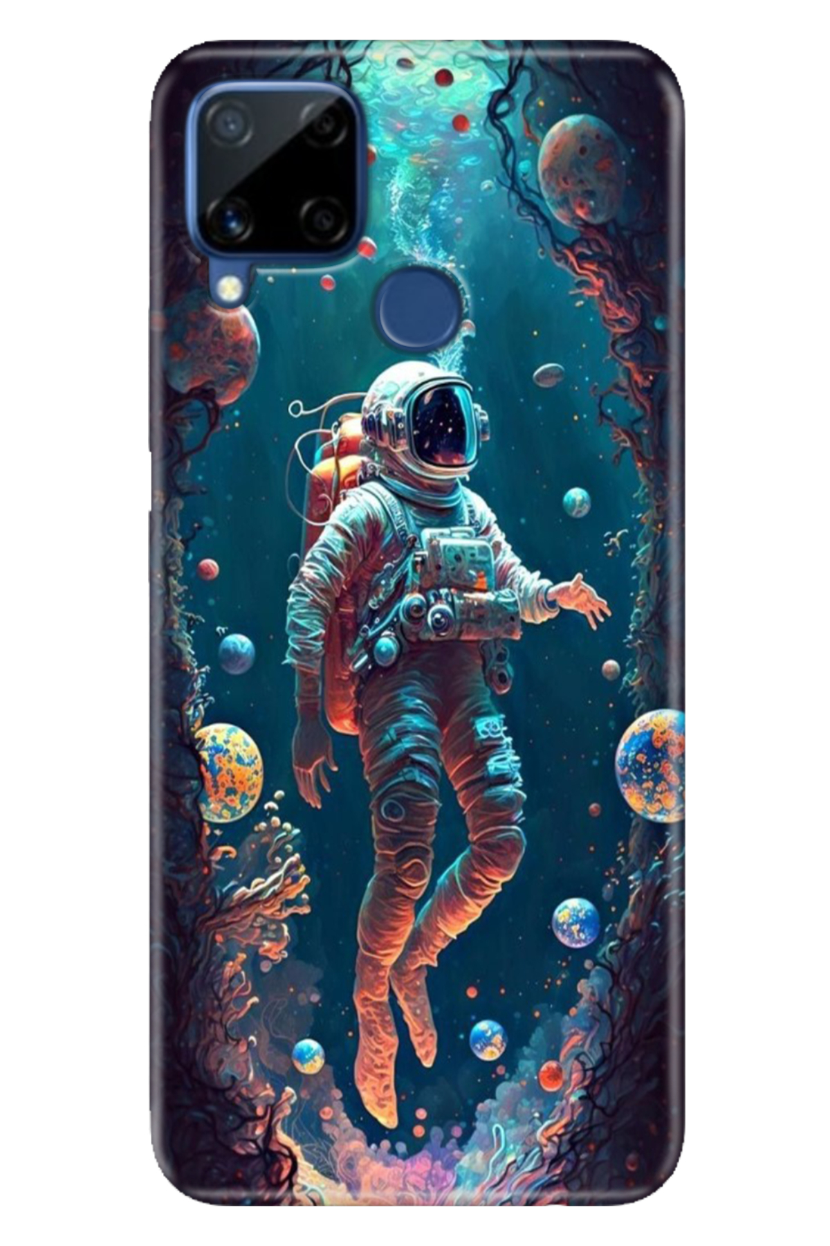 Realme C15 Sheath Patterned Silicone Color TPU UV Astronaut