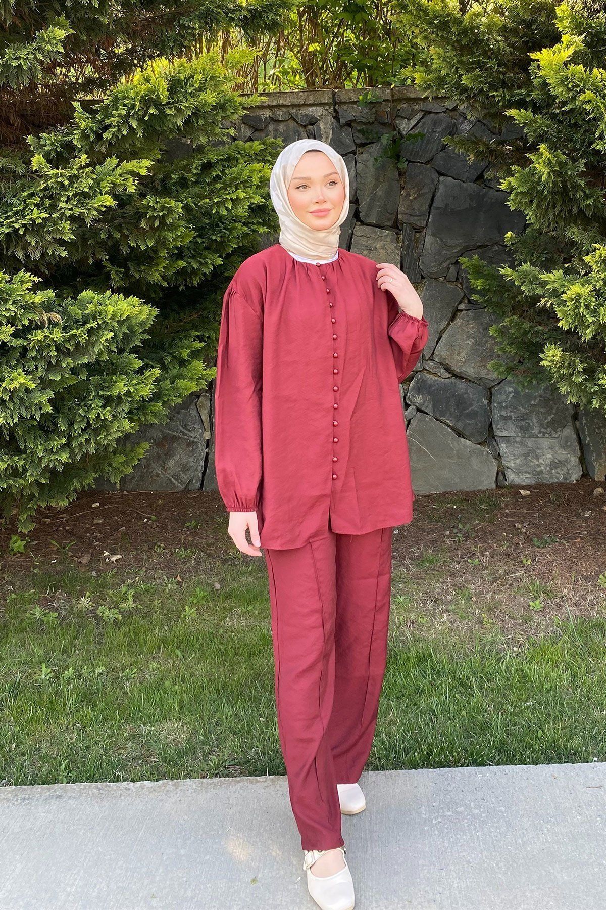 SİNDAL Dügmeli Takım 9-15807 - BORDO