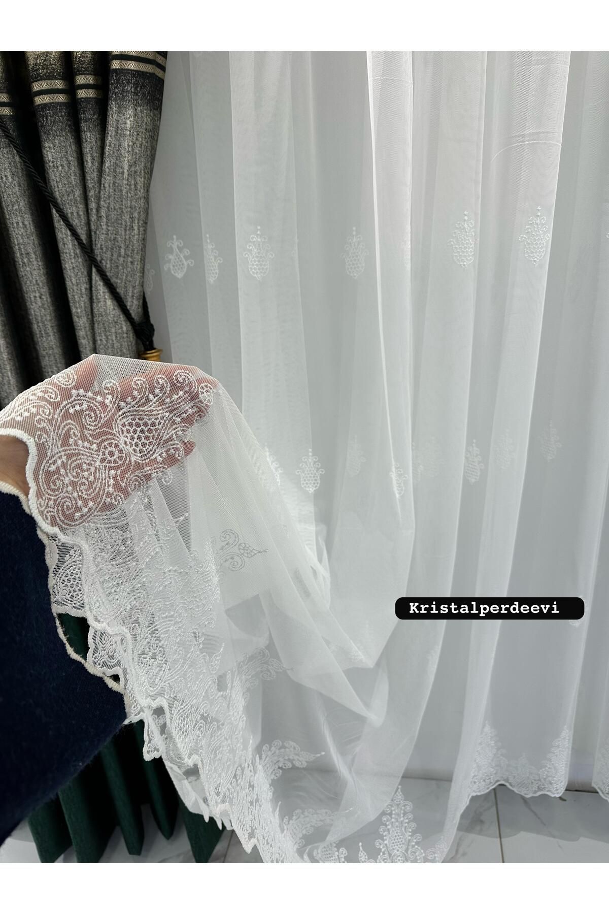 Beautiful TÜL PERDE YENİ SEZON EN 1/3 SIK PİLELİ BORU PİLE HAFİF DESENLİ GREEK TÜL