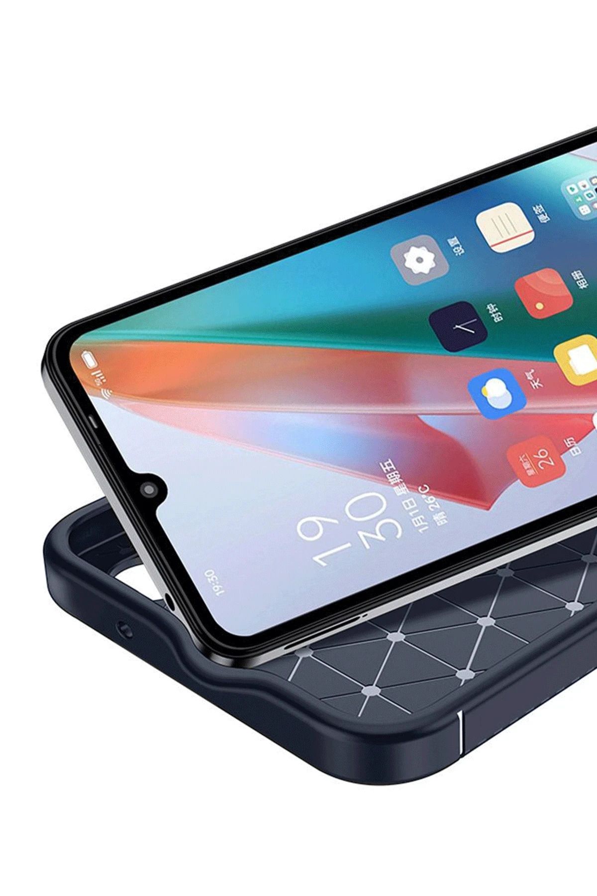 NewFace Samsung Galaxy A06 Kılıf Auto Focus Karbon Kapak - Lacivert BSTMY