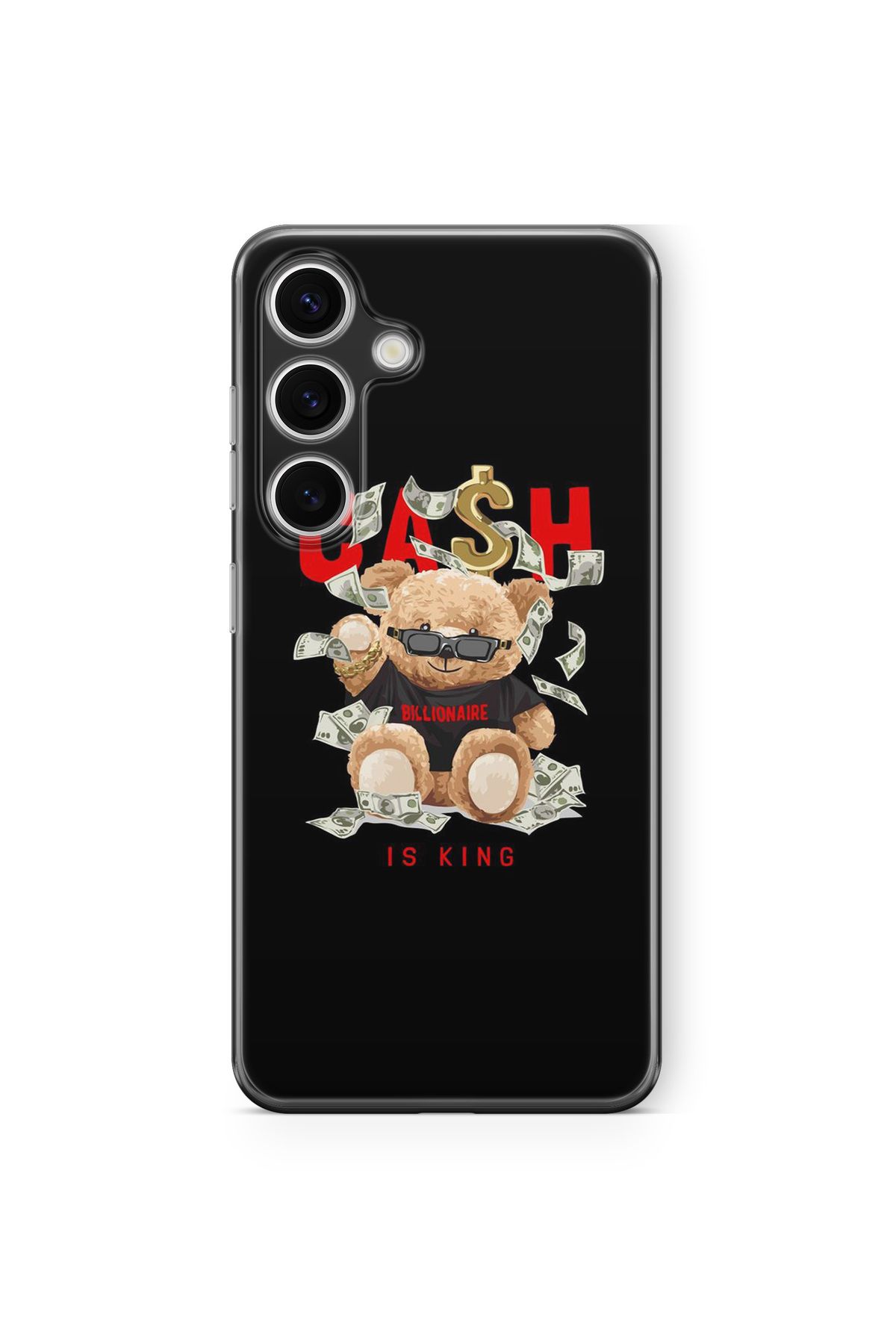 Space Star Samsung Galaxy A26 Uyumlu Cash Bear Tasarım Baskılı Şeffaf Kılıf