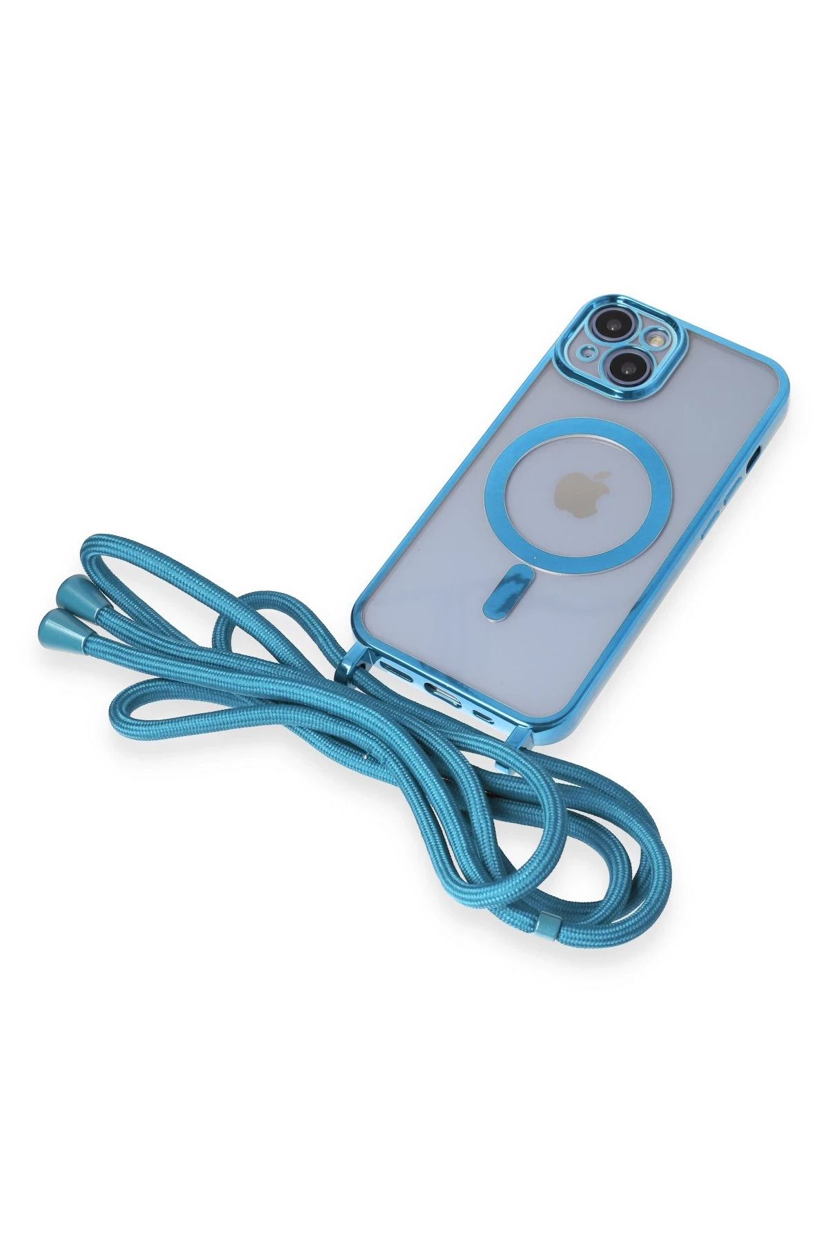 NewFace iPhone 13 Kılıf Divo Lazer Askılı Magsafe Kapak - Sierra Blue SVLRS