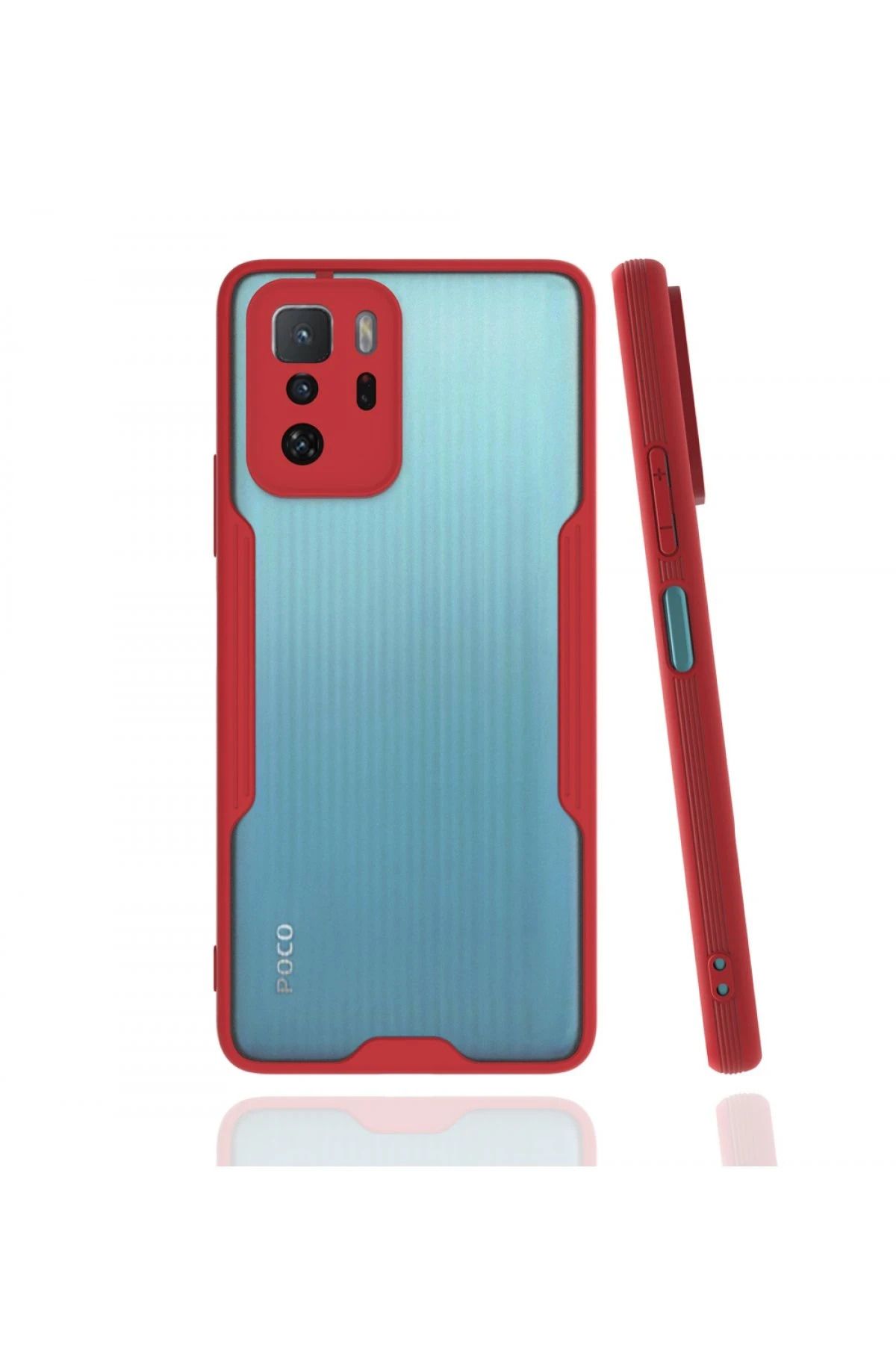 NewFace Xiaomi Poco X3 GT Kılıf Platin Silikon - Kırmızı BSTMY